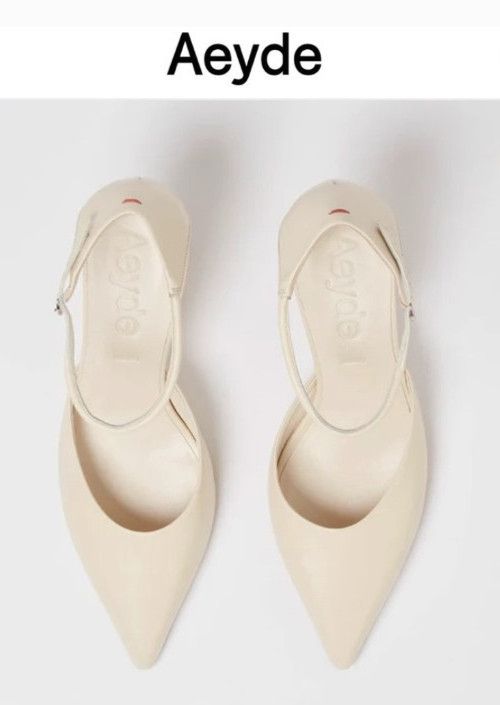 aeyde AEYDE Selma cream leather Pointed Toe Pump Women EU 38.5 Size US 7.5 / IT 37.5 - 16 Thumbnail