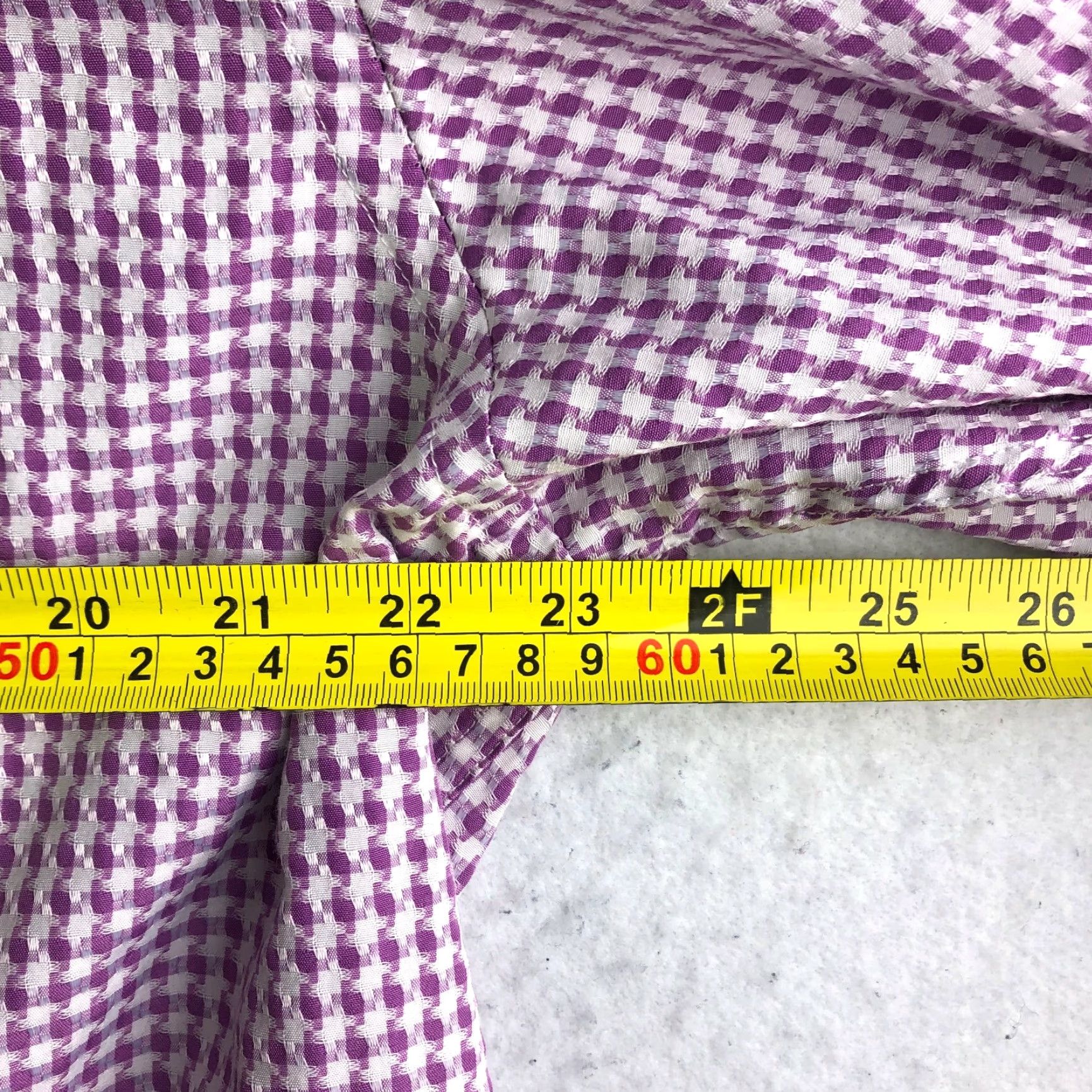 Vintage St Patrick Shirt Mens 17.5 36/37 Purple Plaid Long Sleeve Button-Up Shirt Size US XXL / EU 58 / 5 - 2 Thumbnail