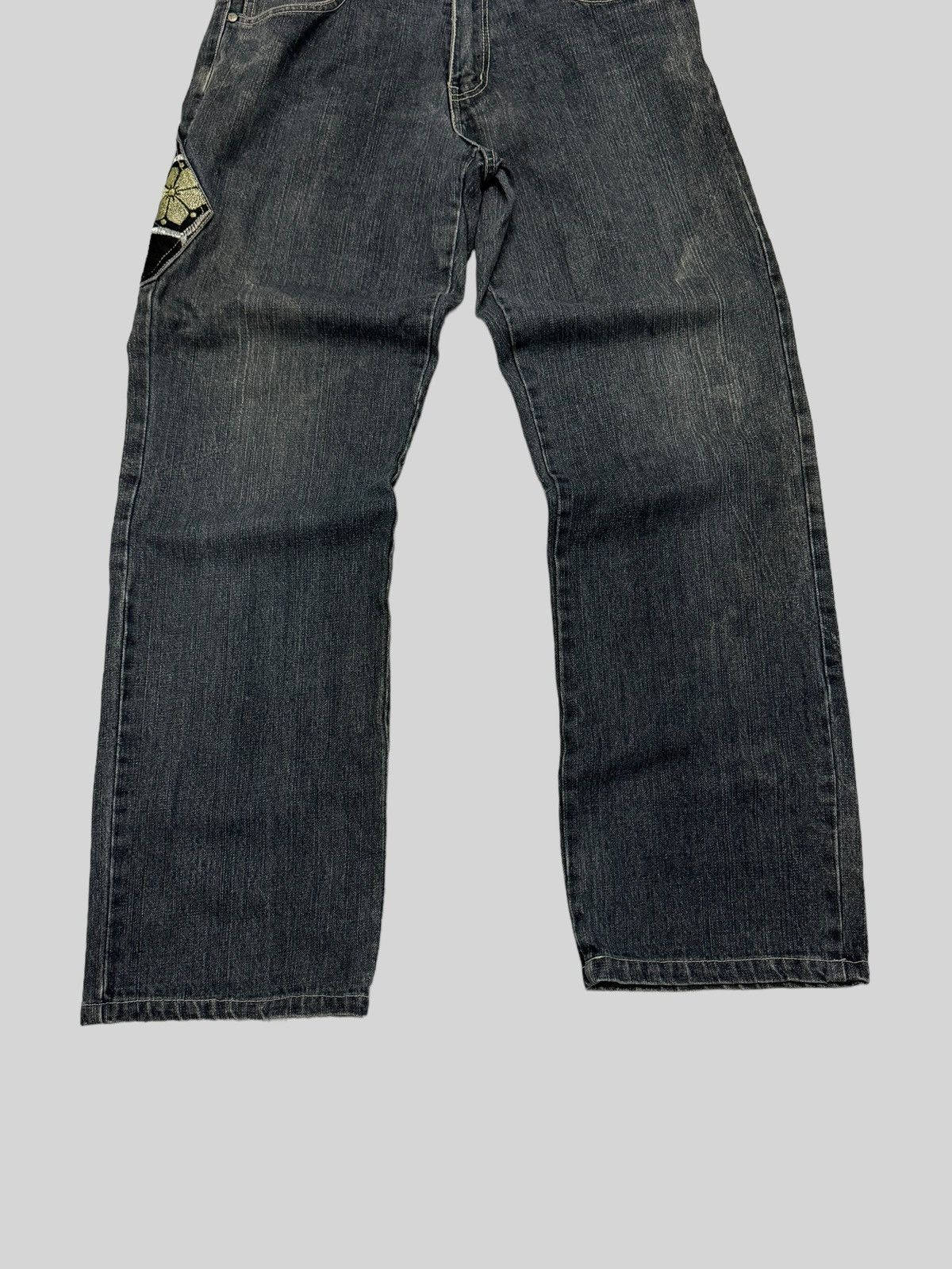 Japanese Brand Gumu Floral Double Pocket Jeans Distressed Jeans Size US 31 - 6 Thumbnail
