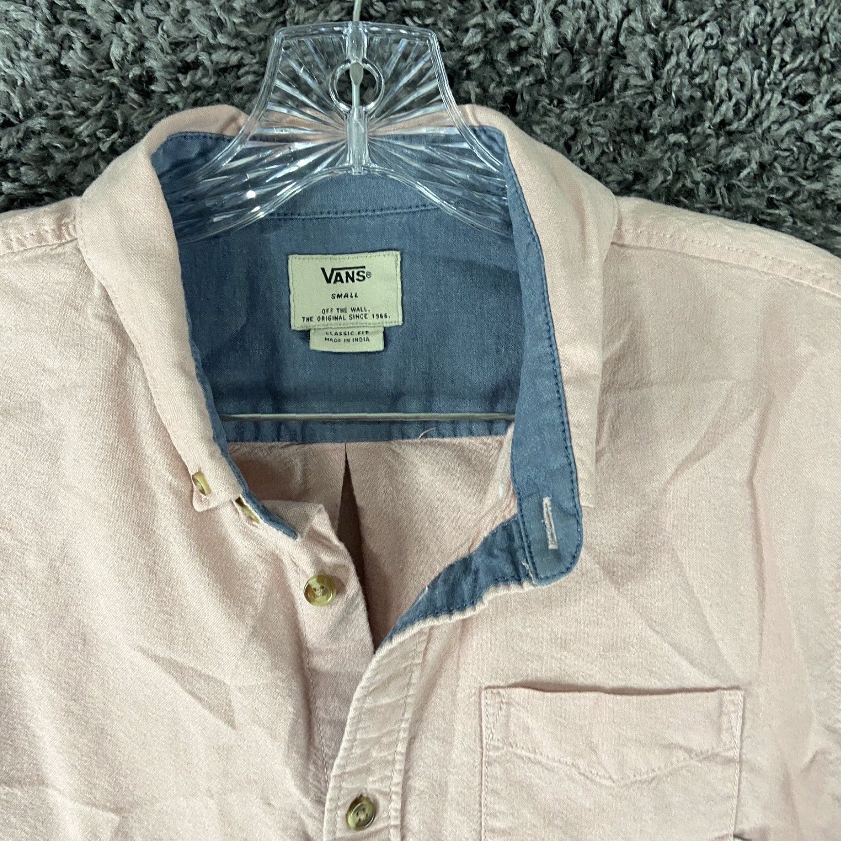Vans Vans Men’s Small Pink Short Sleeve Button-Up Shirt Size US 29 - 5 Thumbnail