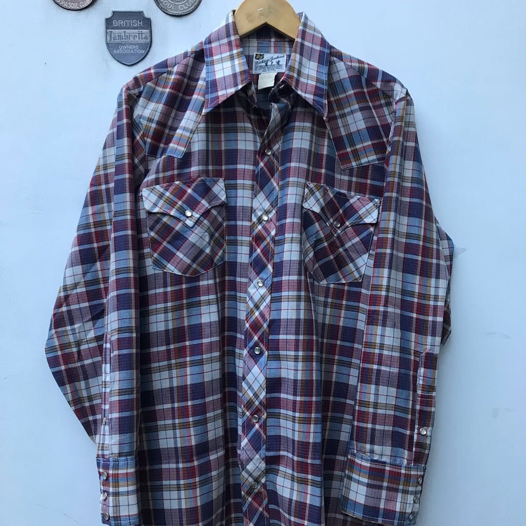 Cowboy Equipment × Vintage × Western Mountaineering Dickson Jenkins Western Cowboy shirt Men small Blue Orange Size US L / EU 52-54 / 3 - 16 Thumbnail