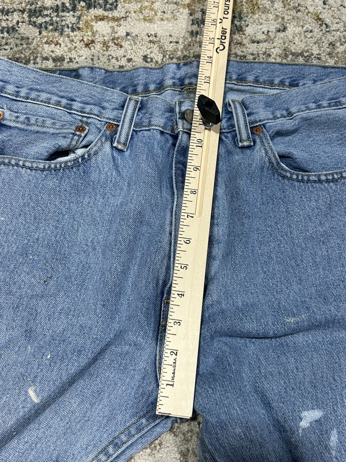 Levi's Levi’s 505 Straight Fit Paint Splatter Light Wash Jeans Size US 36 / EU 52 - 7 Thumbnail