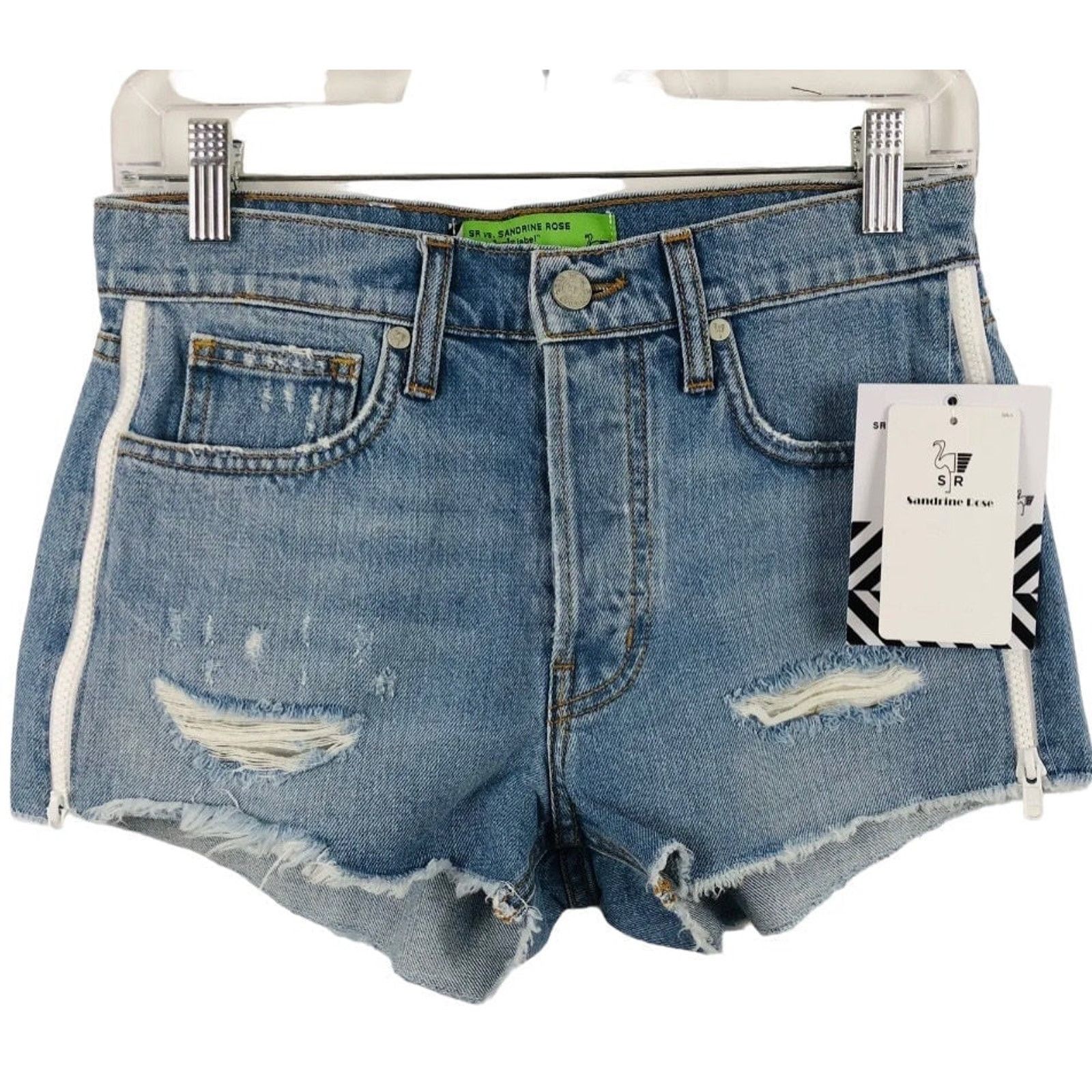 Sandrine Rose Sandrine Rose Womens Cut Off Shorts Side Zippers Size 28 Size 28" / US 6 / IT 42 - 4 Thumbnail