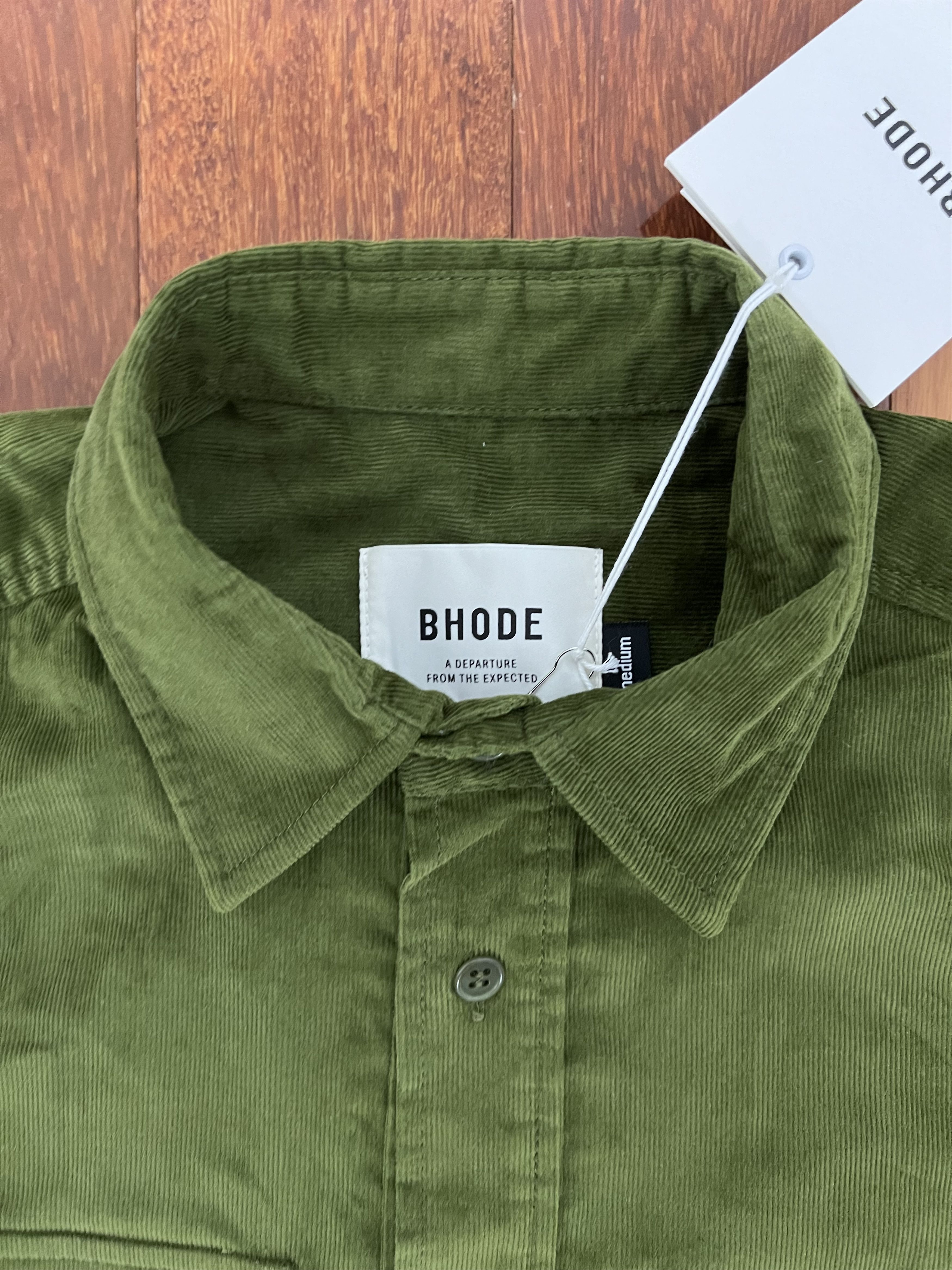 Designer 💚 Bhode x Brisbane Moss Corduroy Vintage Work Shirt Green Size US M / EU 48-50 / 2 - 8 Thumbnail