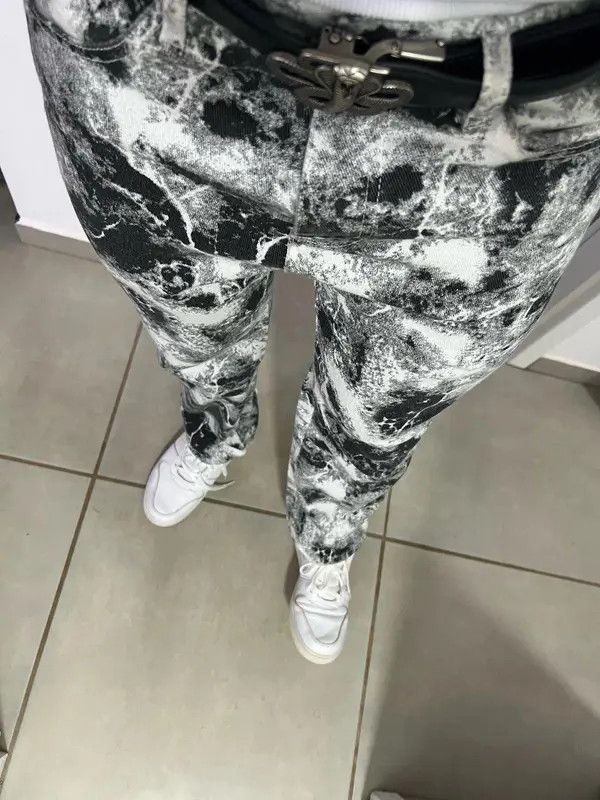 Vintage Asakura x Iriki Tie Die Black White Pant Size US 32 / EU 48 - 6 Thumbnail