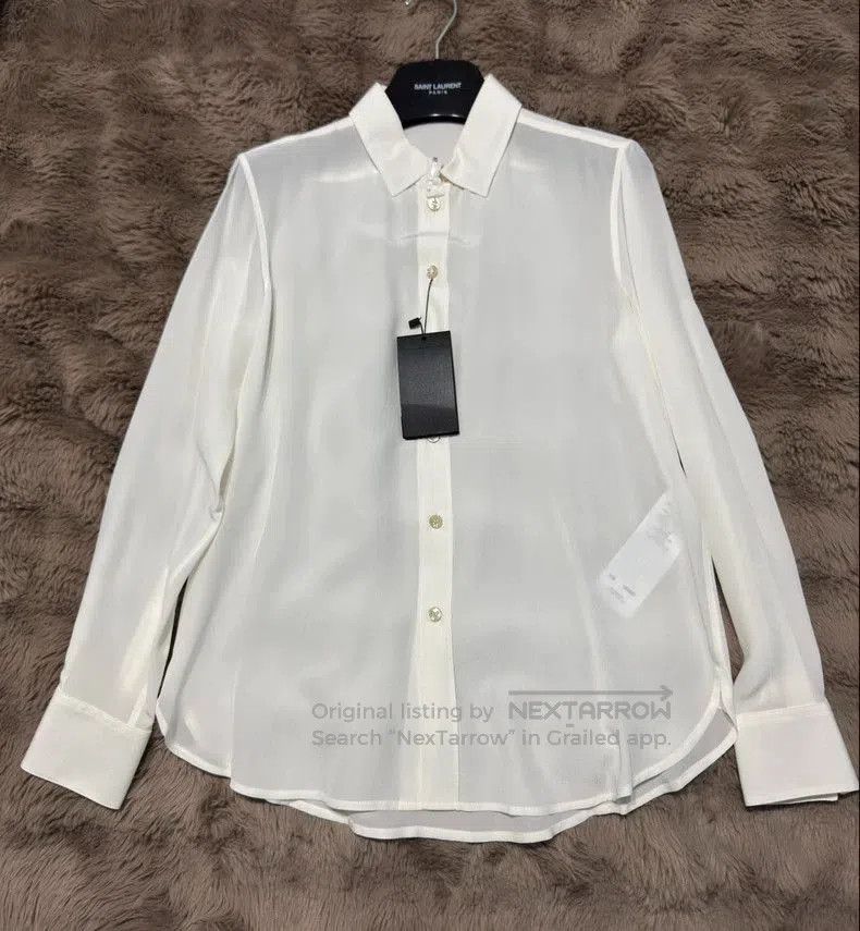 Saint Laurent Paris Silk White Saint Laurent Shirt for Women. Size XS / US 0-2 / IT 36-38 - 1 Thumbnail