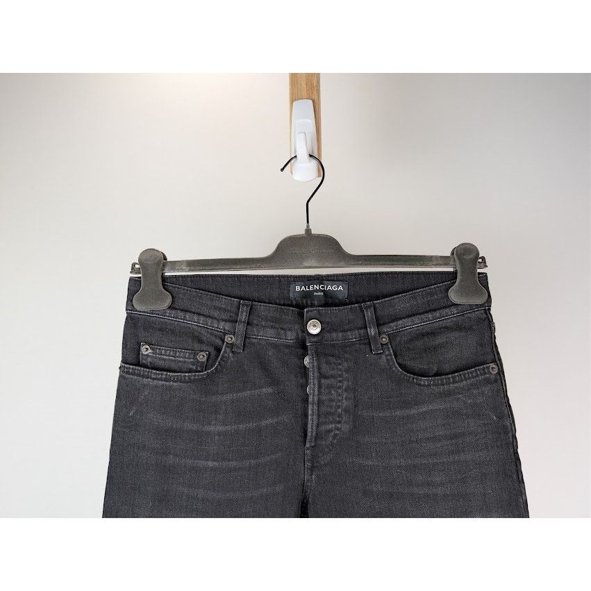 Balenciaga o1rshd1 Skinny Distressed Slim-Fit Denim Jeans in Black Size US 29 - 3 Thumbnail