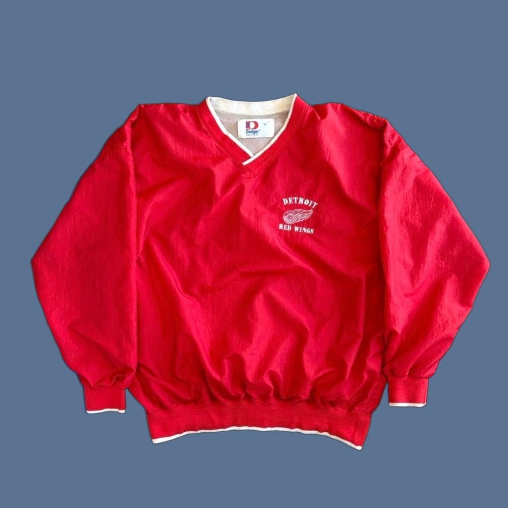 Vintage VINTAGE 90s Detroit Red Wings Embroidered Pullover Windbreaker Jacket XL Red Men USA Made Size US XL / EU 56 / 4 - 1 Thumbnail