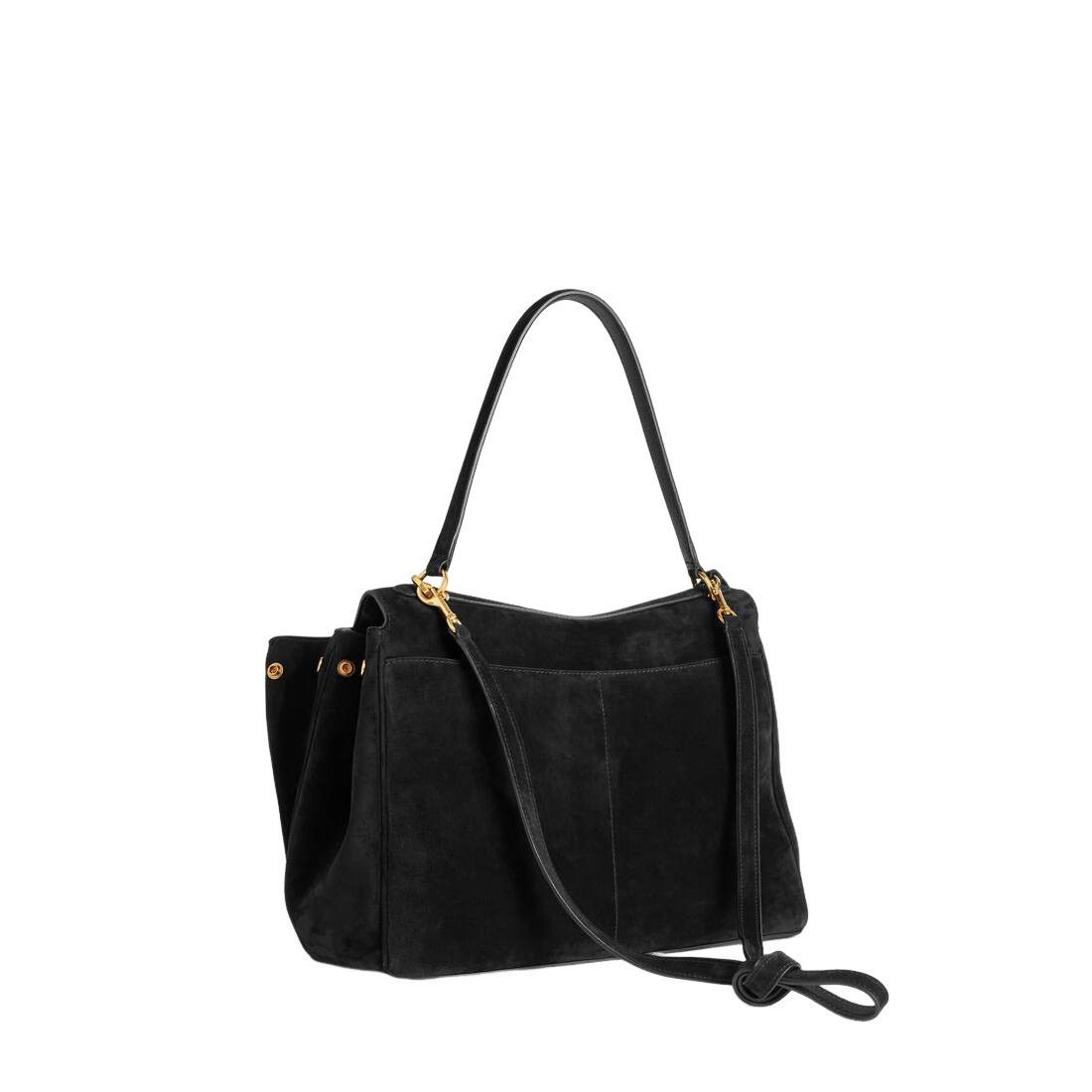 Balenciaga BALENCIAGA Rodeo Medium $4590 Black Suede Handbag New And Au Size ONE SIZE - 3 Thumbnail