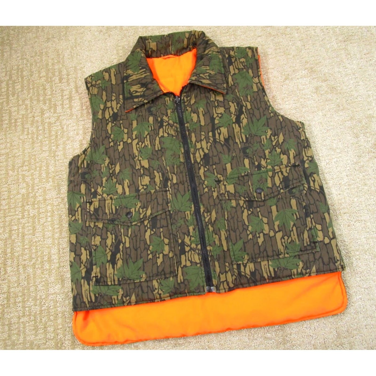 Bark Winchester Vest Men Large Green Camo Neon Tree Bark Hunting Full Zip Reversible Size US L / EU 52-54 / 3 - 3 Thumbnail