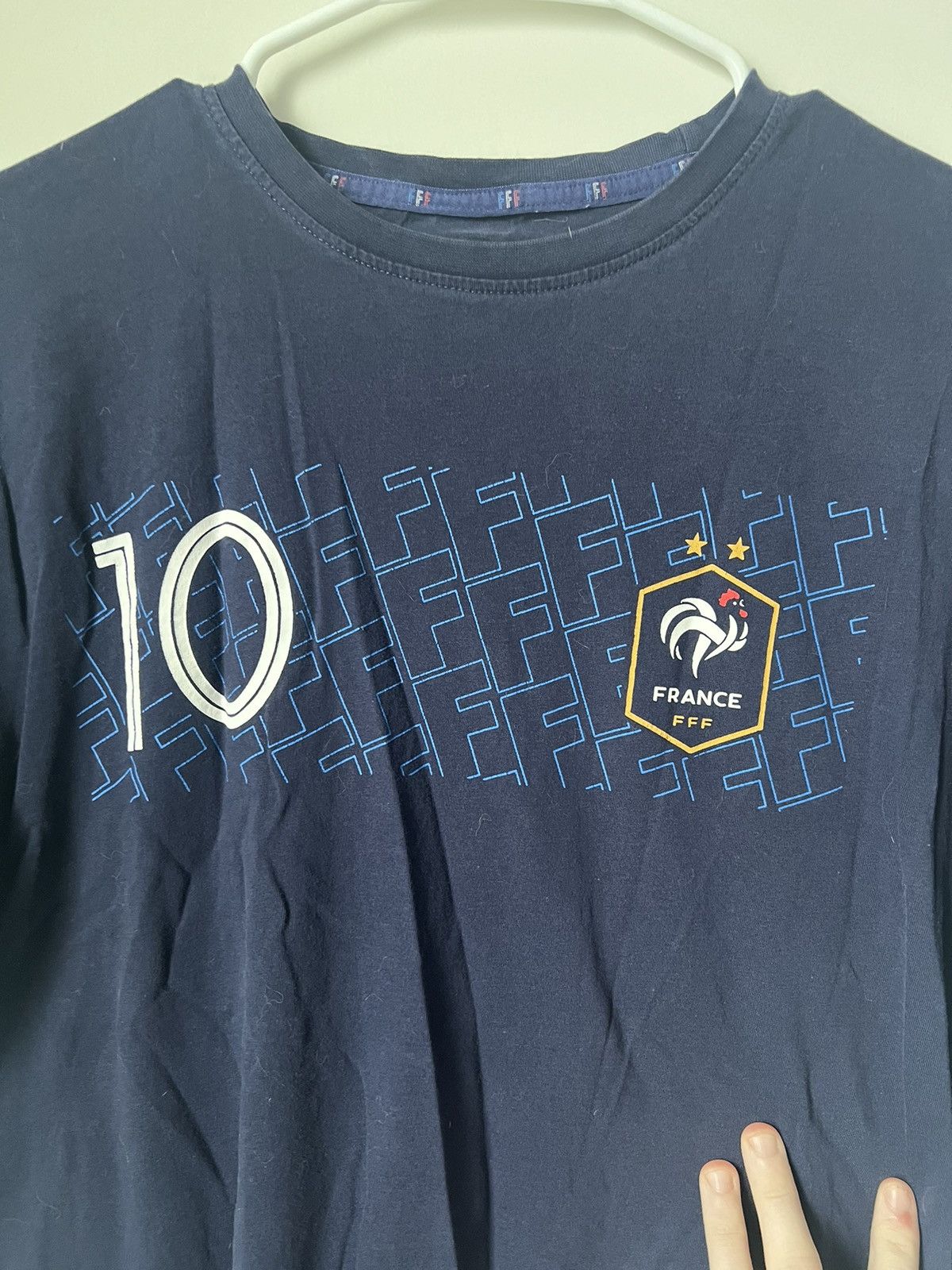 Nike × Vintage Vintage Navy Mbappe FFF Jersey Size US S / EU 44-46 / 1 - 2 Thumbnail