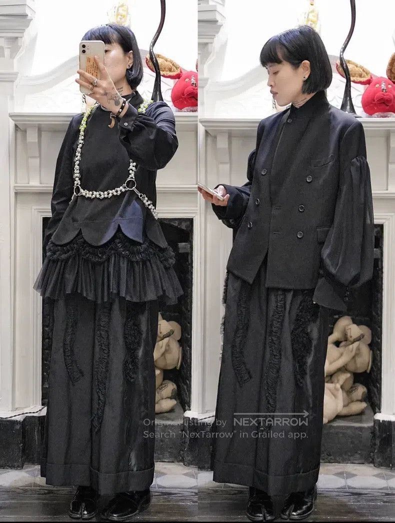 Comme des Garcons Comme Des Garcons size XS Super Heavy Velvet Wide-leg Trou Size 23" - 6 Thumbnail