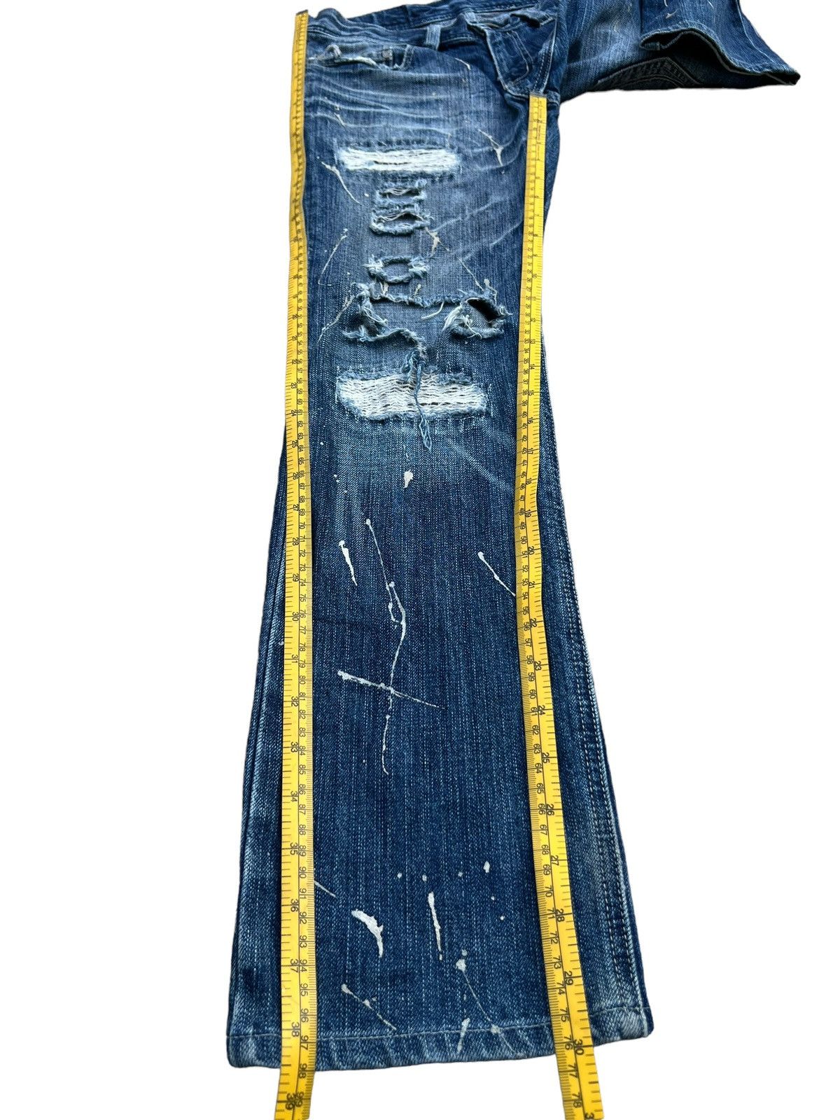 Japanese Brand Casva Distressed Straight Cut Thrash Denim Jeans 31x30 Size US 30 / EU 46 - 11 Thumbnail