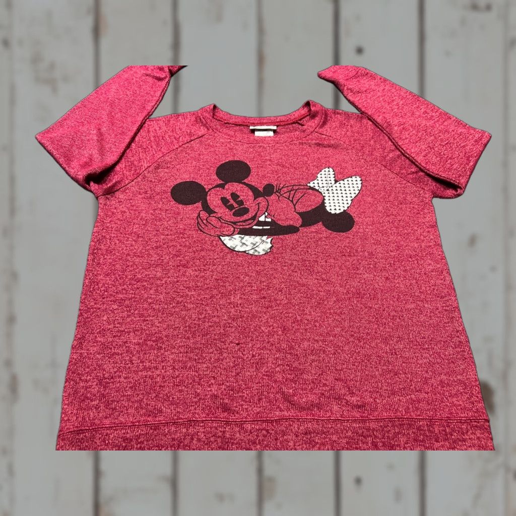 Disney Disney Parks Juniors Minnie Mouse Mickey Mouse Graphic Sweater Top Red XL Long Sleeve Pullover Womens Size XL / US 12-14 / IT 48-50 - 1 Thumbnail