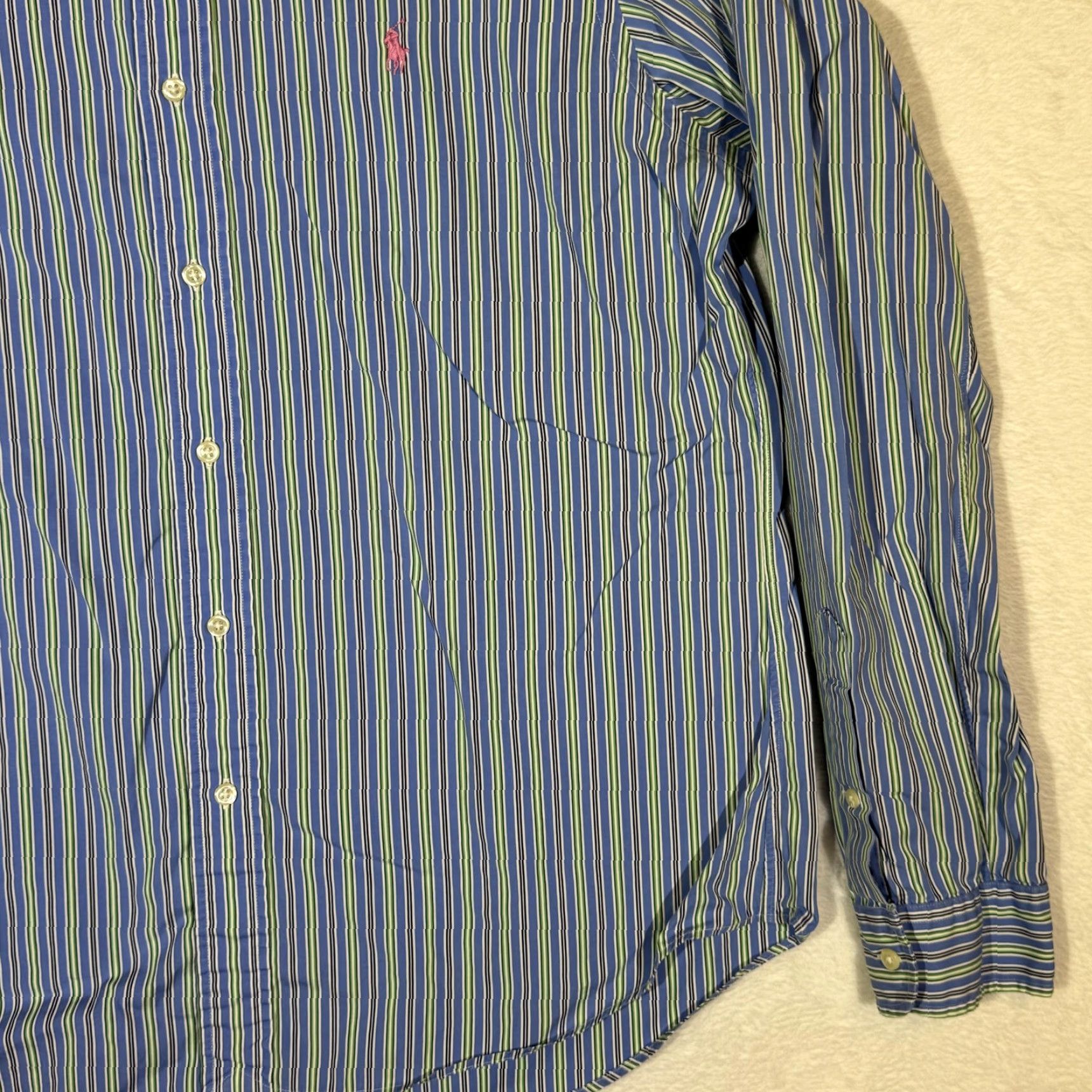 Polo Ralph Lauren Polo Ralph Lauren Shirt Mens Large Blue Striped Stanton Custom Fit Button Down Size US L / EU 52-54 / 3 - 5 Thumbnail