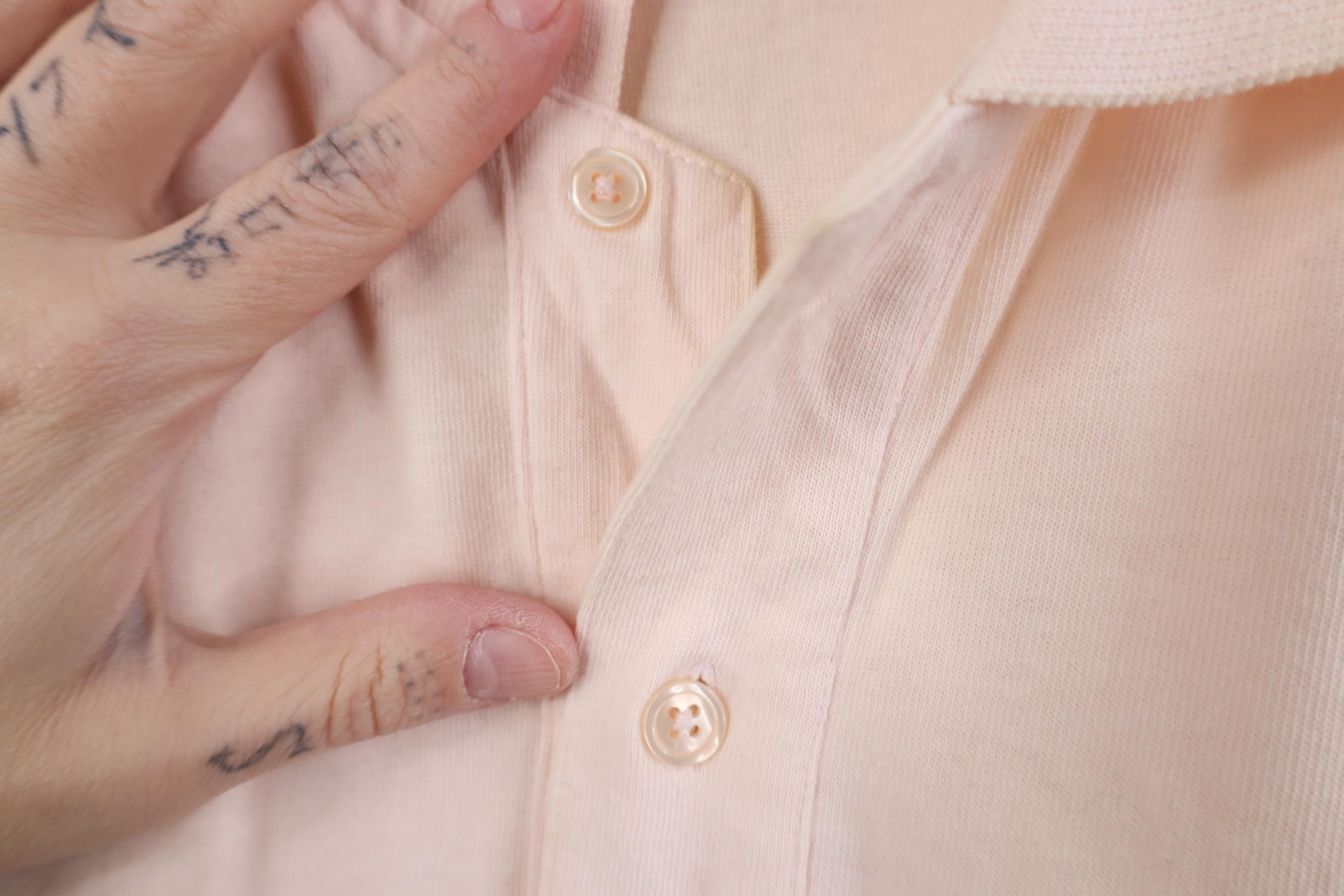 Guess Vintage 80s 90s Guess Triangle Knit Golf Polo Shirt Pink Size US L / EU 52-54 / 3 - 5 Thumbnail