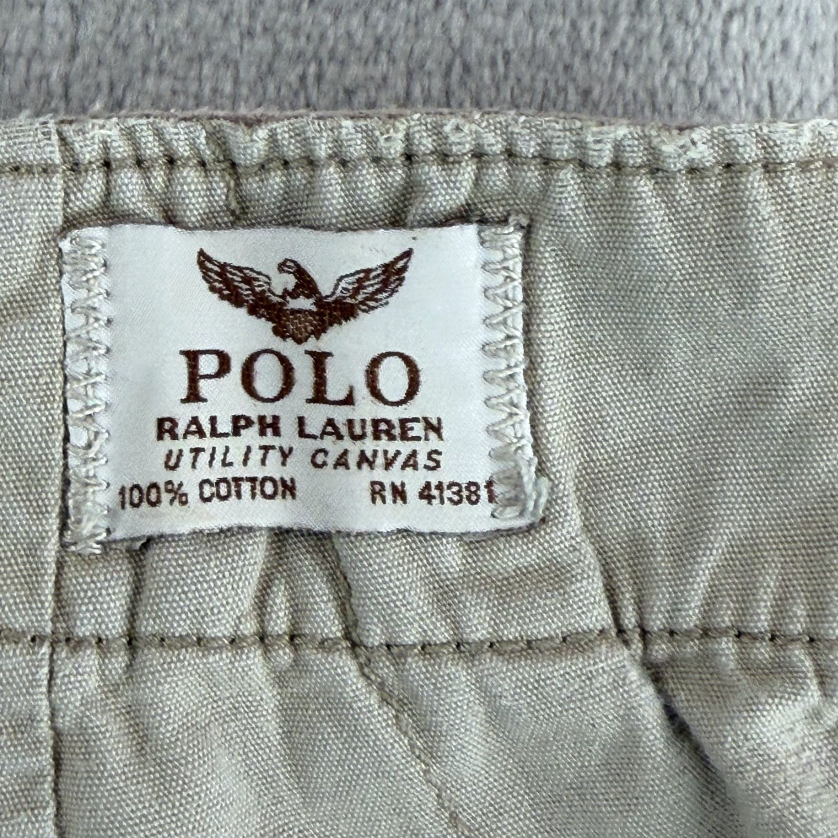 Polo Ralph Lauren VINTAGE Polo Ralph Lauren Shorts Men 38 Beige Cargo Pocket 8 in Zip Casual Travel 90s Army Mens Size US M / EU 48-50 / 2 - 7 Thumbnail