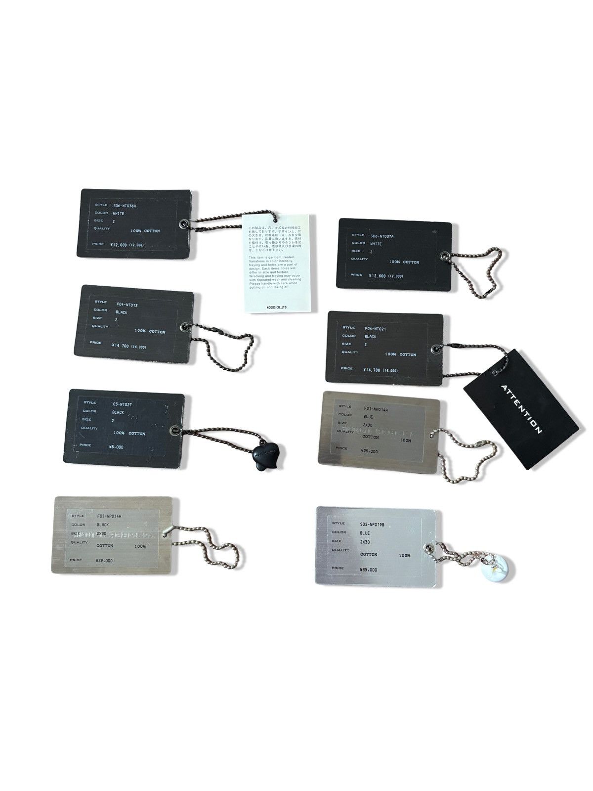 Number (N)ine Number (N)ine Tags Size ONE SIZE - 2 Thumbnail