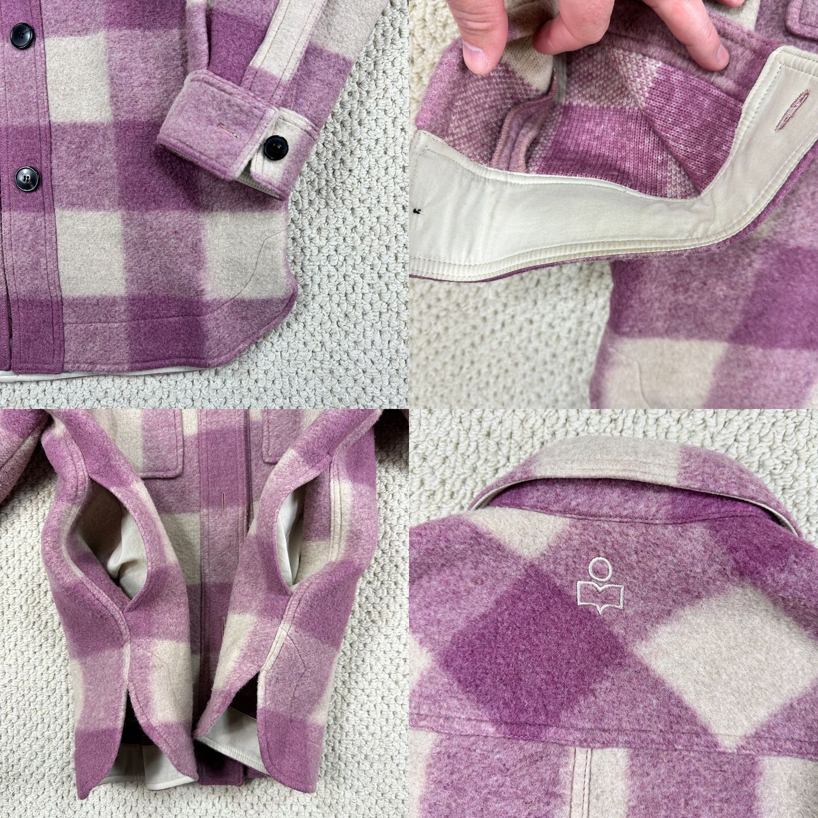 Isabel Marant Isabel Marant Etoile Womens Jacket Harveli Plaid Wool Blend XS Multicolor Rosewood Designer Size XS / US 0-2 / IT 36-38 - 9 Thumbnail