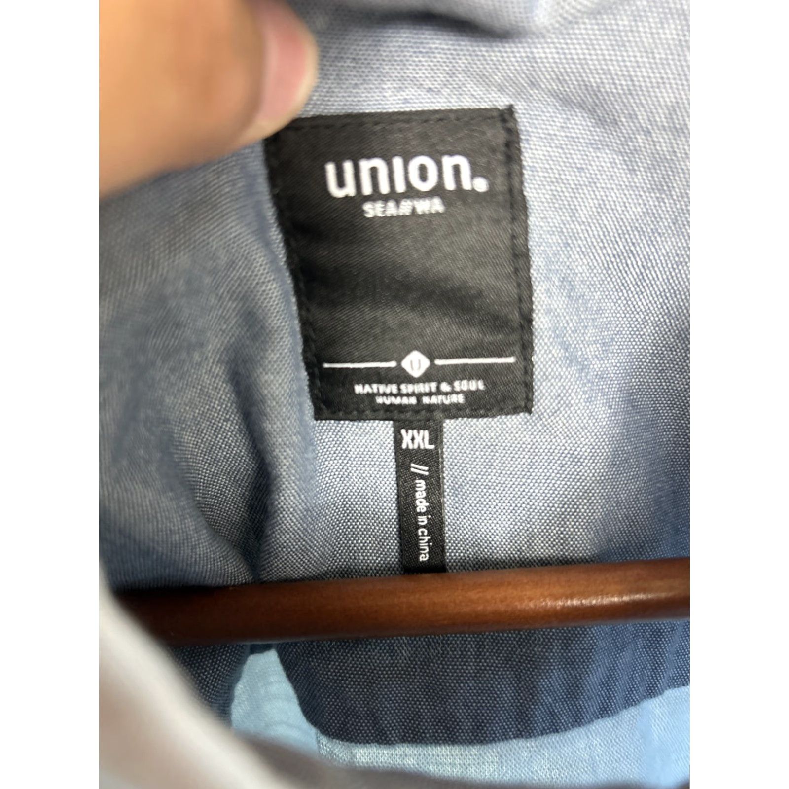Union LA Union Short Sleeve Button-Up Shirt Mens XXL Light Blue Cotton Size US XXL / EU 58 / 5 - 7 Thumbnail