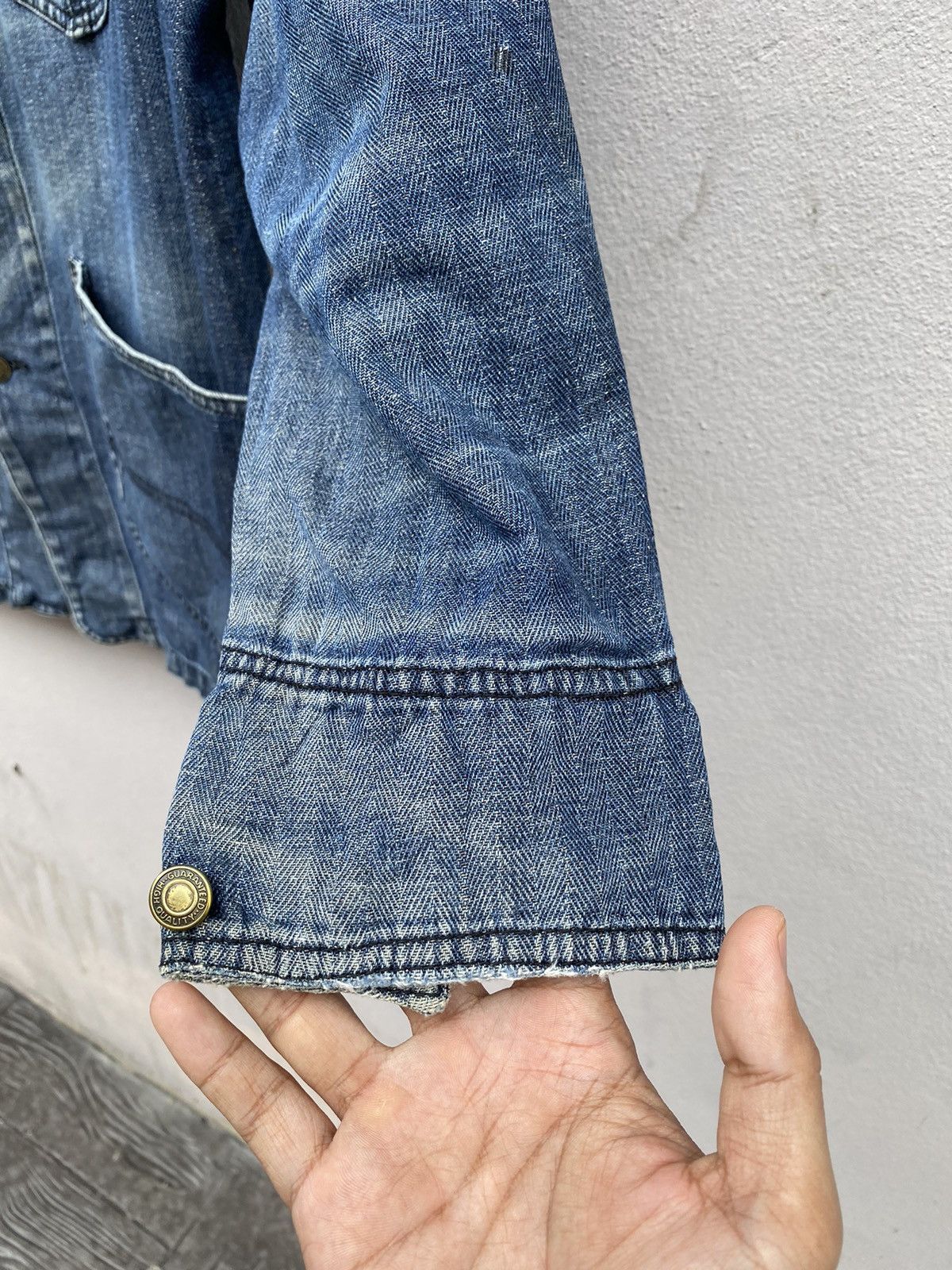 Japanese Brand US NAVAL Herring Bone Twill Faded Indigo Chore USN Jacket Size US M / EU 48-50 / 2 - 8 Thumbnail