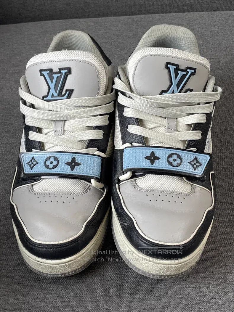 Louis Vuitton Louis Vuitton Trainer Blue and Black Velcro Board Shoes Size US 5.5 / EU 38 - 5 Thumbnail