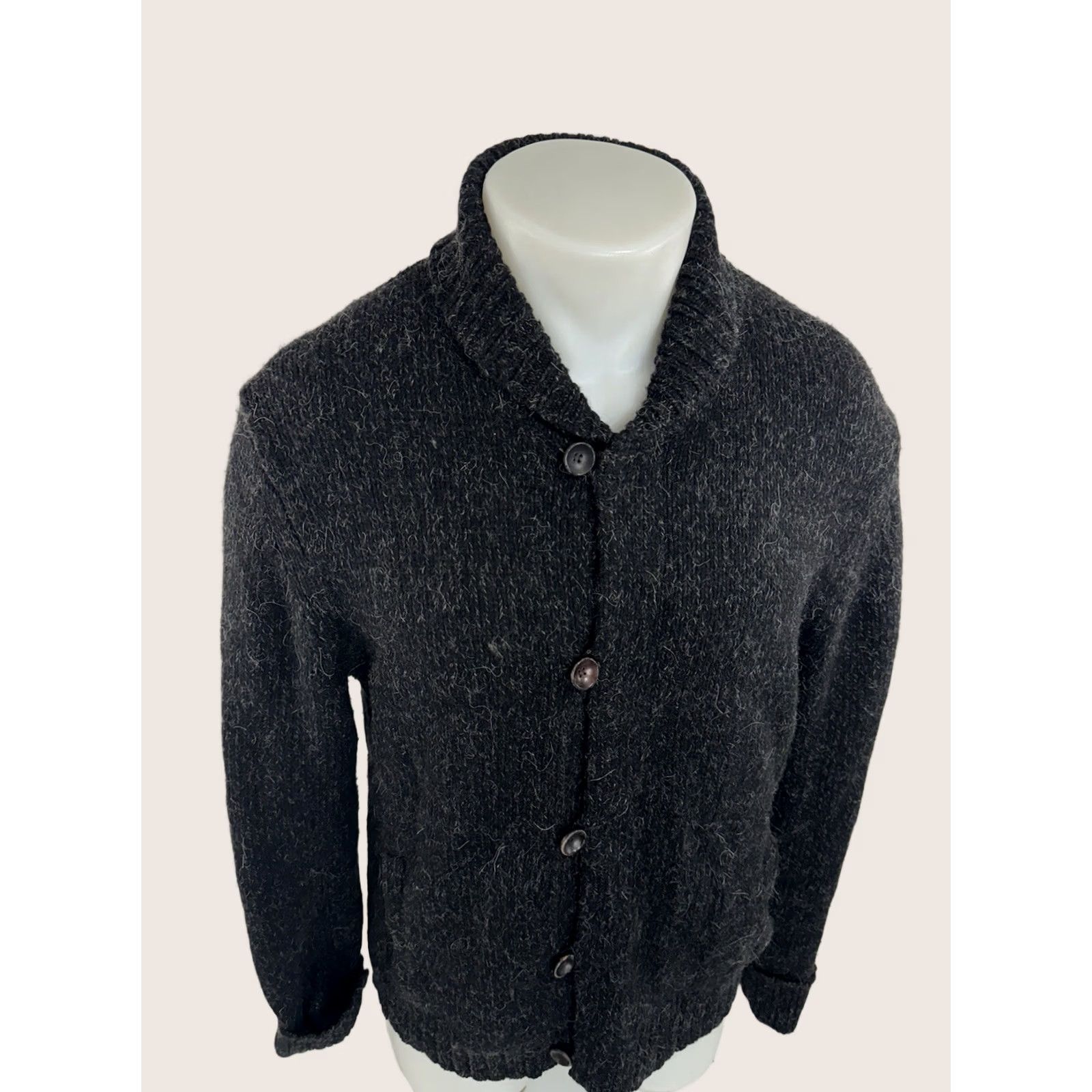 Theory THEORY - ALPACA / CASHMERE / WOOL Shawl Cardigan M / L Sweater EXCELLENT Shirt Mens L Black & Gray 90s JK Size US L / EU 52-54 / 3 - 1 Thumbnail