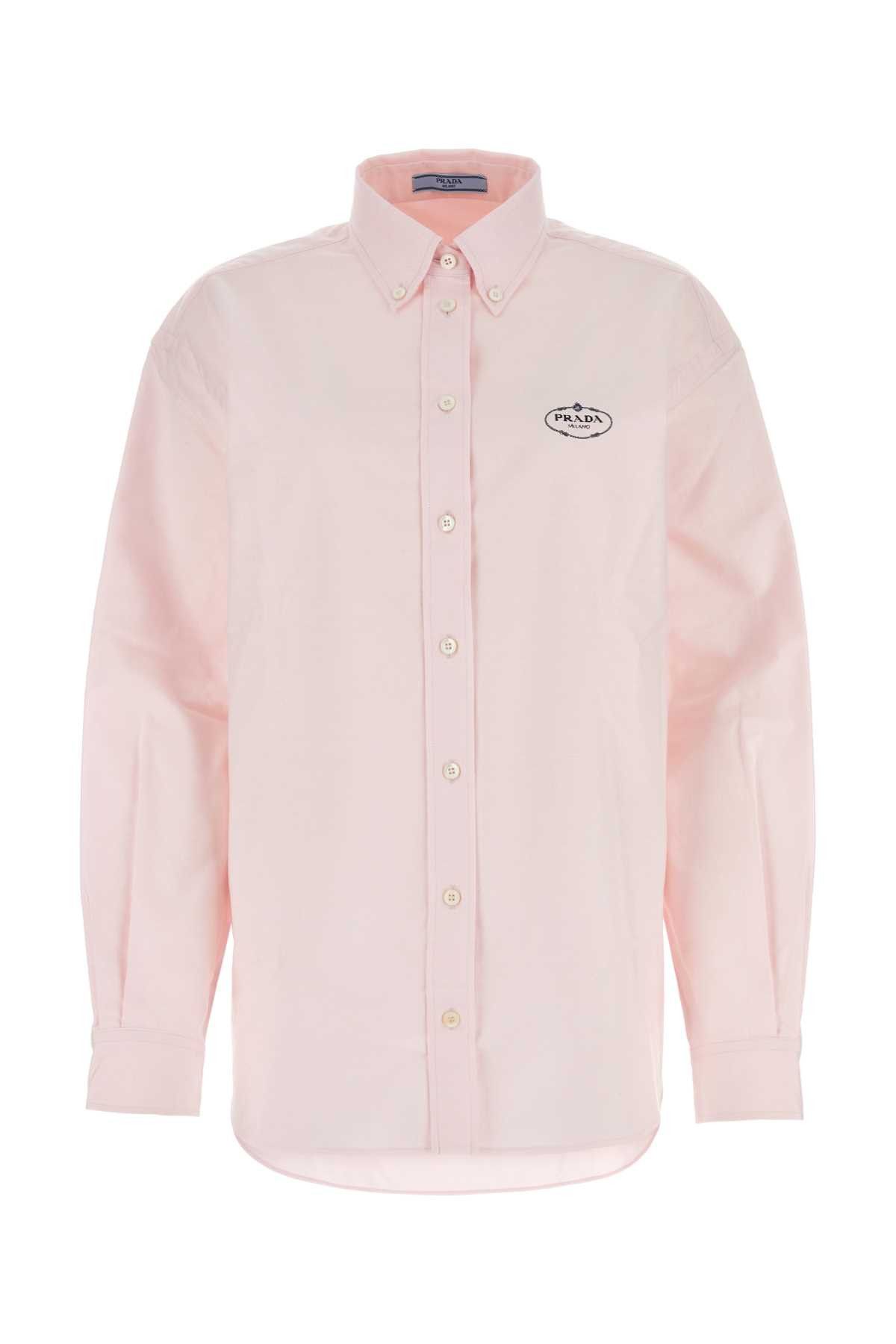 image of Prada Light Pink Oxford Oversize Shirt, Women's (Size Medium)