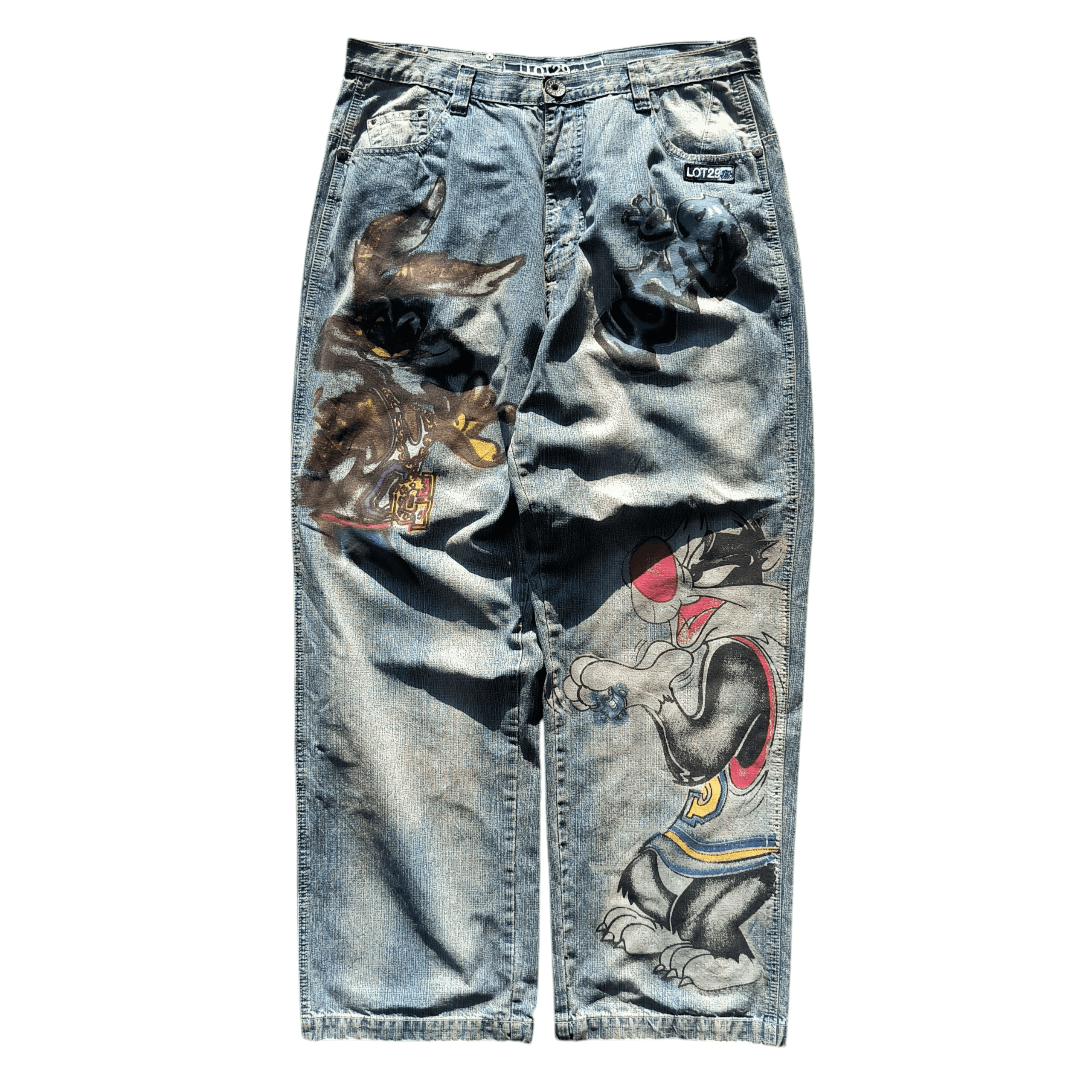 Cartoon Network Vintage 1990s LOT 29 LOONEY TUNES BAGGY JEANS Size US 38 / EU 54 - 1 Thumbnail