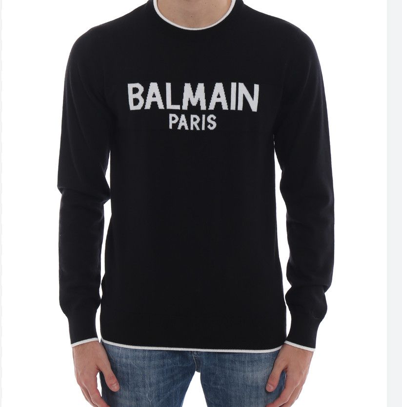 Balmain Balmain Paris intarsia black wool crewneck size M like S Size US M / EU 48-50 / 2 - 1 Thumbnail