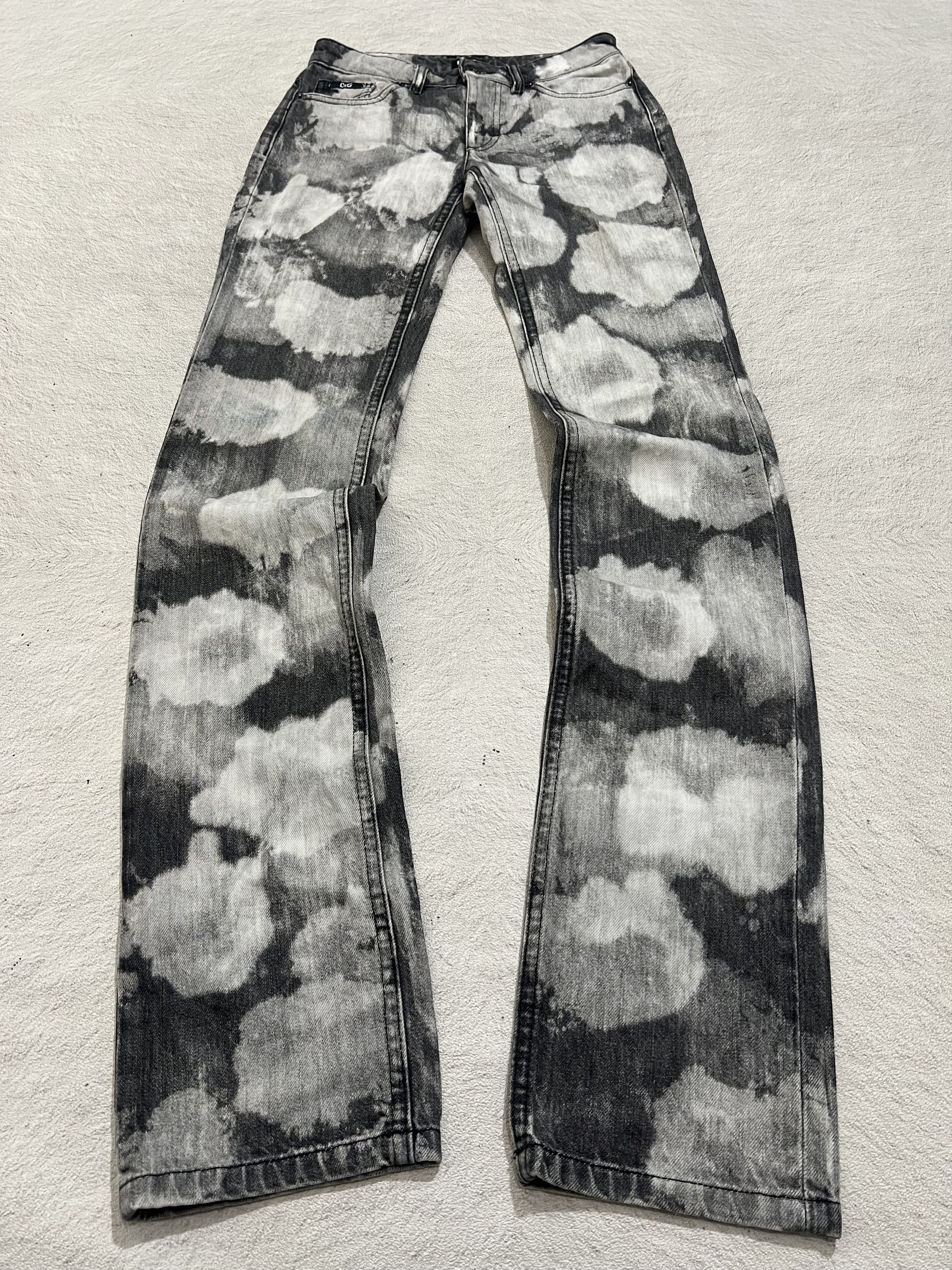 Dolce & Gabbana 2000s Dolce Gabbana Painted Bootcut Wash Denim y2k Lgb Ifsix Size 24" / US 00 / IT 34 - 1 Thumbnail