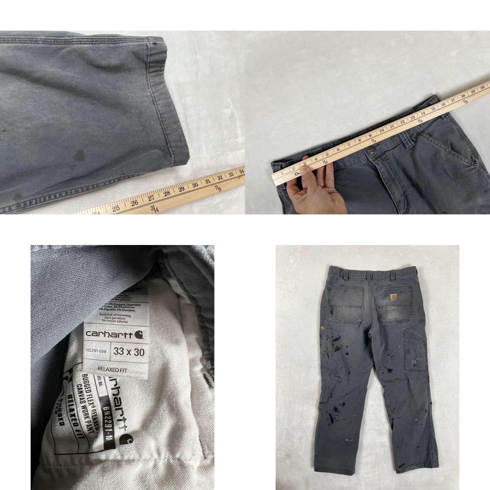 Carhartt Carhartt Pants Carhartt 32x30 Men Relaxed Fit Carpenter Gray Workwear Casual 5-Pocket Bag Cargo Straight Leg Rugged Flex Stains Grunge Size US 32 / EU 48 - 8 Thumbnail