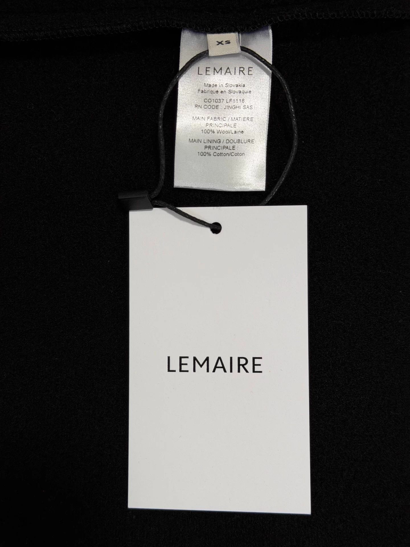 Lemaire Lemaire Warp Coat Black Wool Long XS Size US XS / EU 42 / 0 - 7 Thumbnail