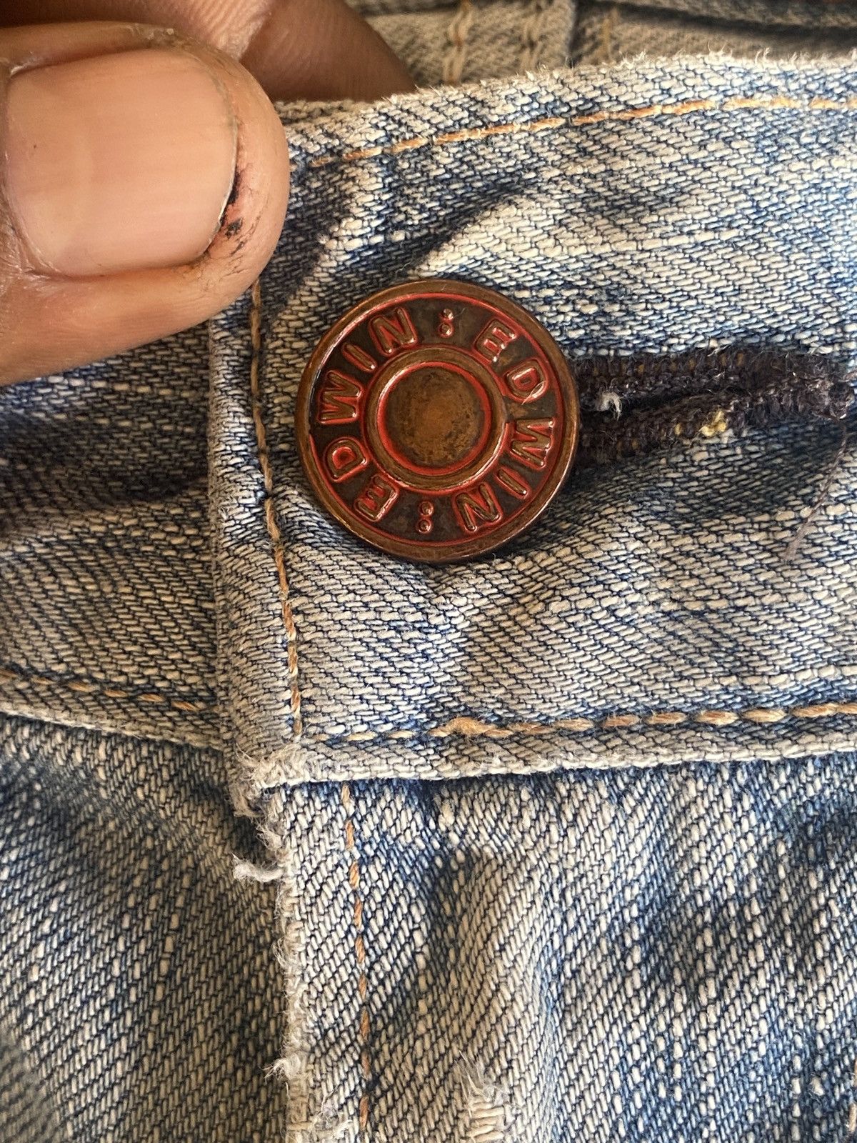 Edwin × PPFM Vintage edwin 503 blue trip straight cut denim Size US 30 / EU 46 - 11 Thumbnail