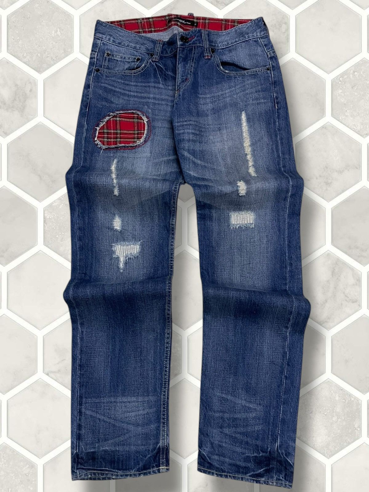 Hysteric Glamour Vintate Authentic Japan 90s Root Three Distressed Denim Size US 31 - 1 Thumbnail