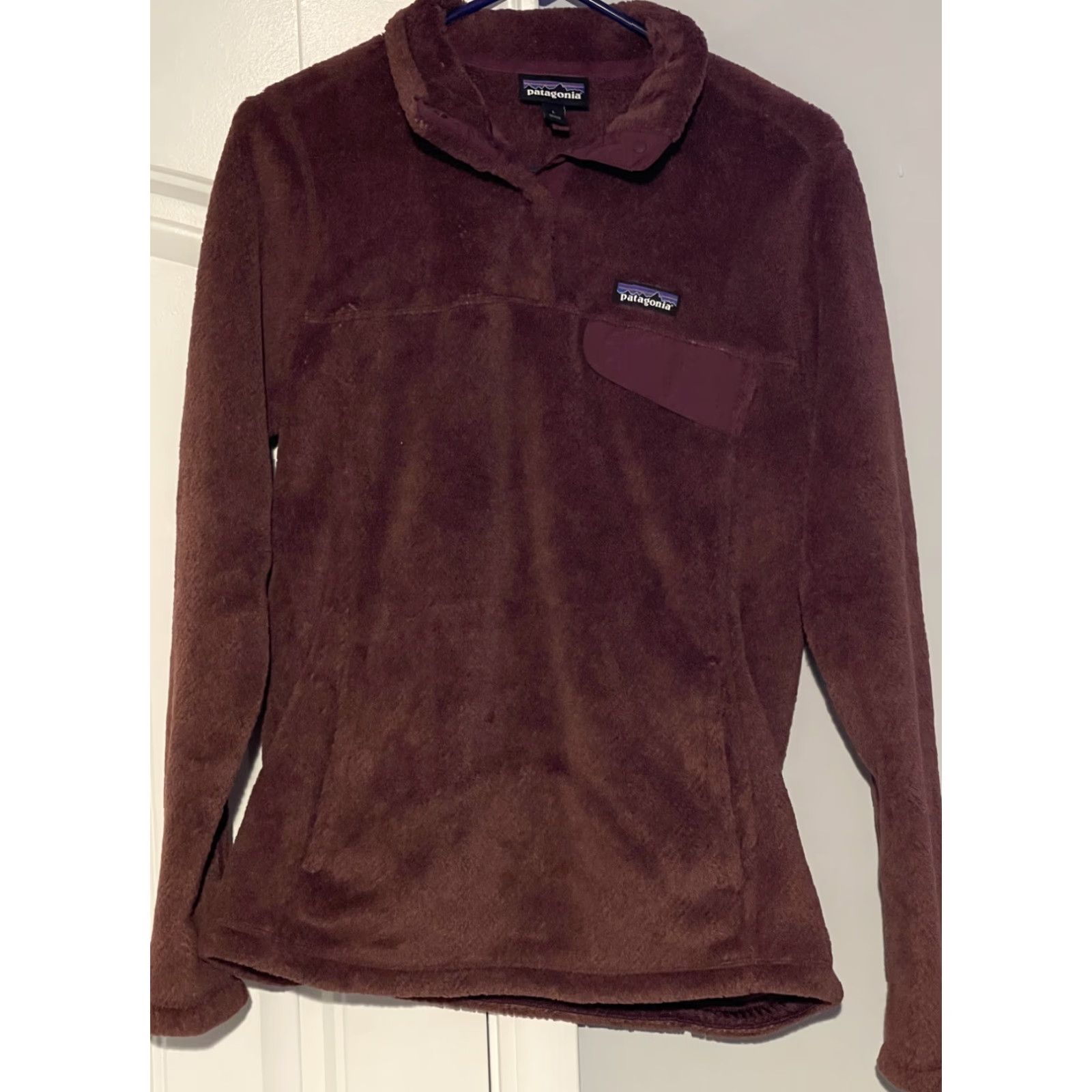 Patagonia Patagonia Women's Large Re Tool Snap T Fleece Pullover Burgundy Jacket Size L / US 10 / IT 46 - 3 Thumbnail