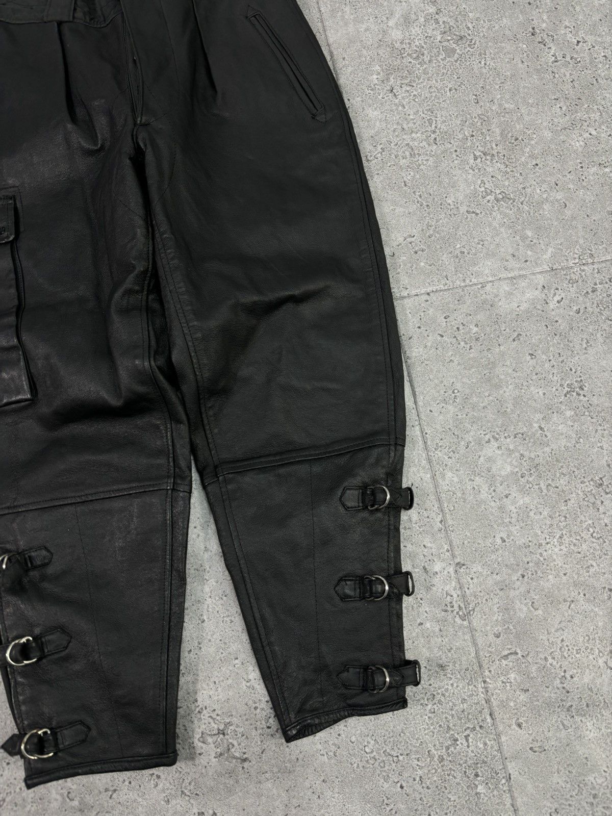 Japanese Brand × Vintage 2000s Swag Opium Avant Garde Japanese Leather Pants Moto Y2K Size US 34 / EU 50 - 3 Thumbnail