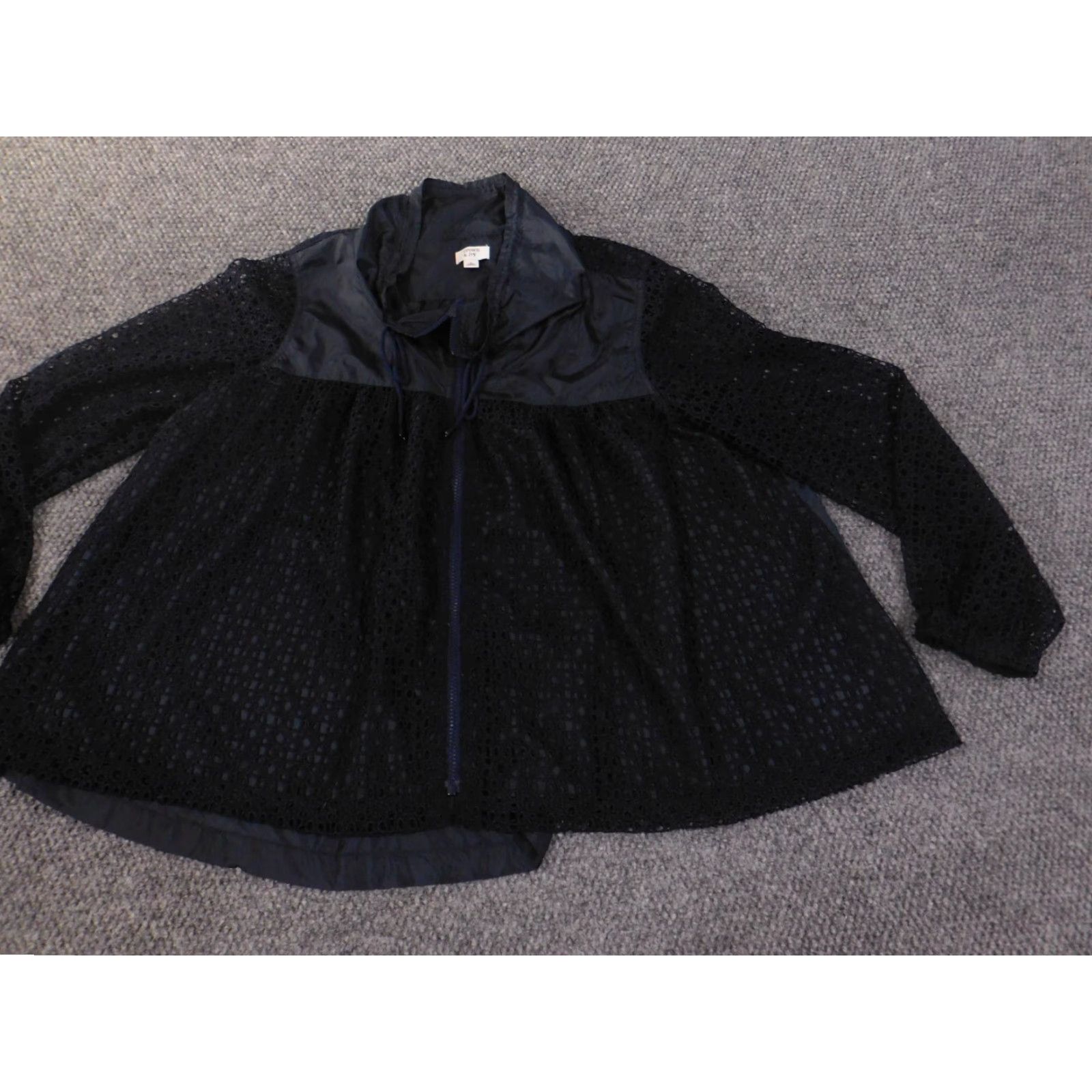 Vintage Crown & Ivy Jacket L Blue Women Regular Long Sleeve Zip Sheer Casual Outdoor Beach Style Size L / US 10 / IT 46 - 4 Thumbnail