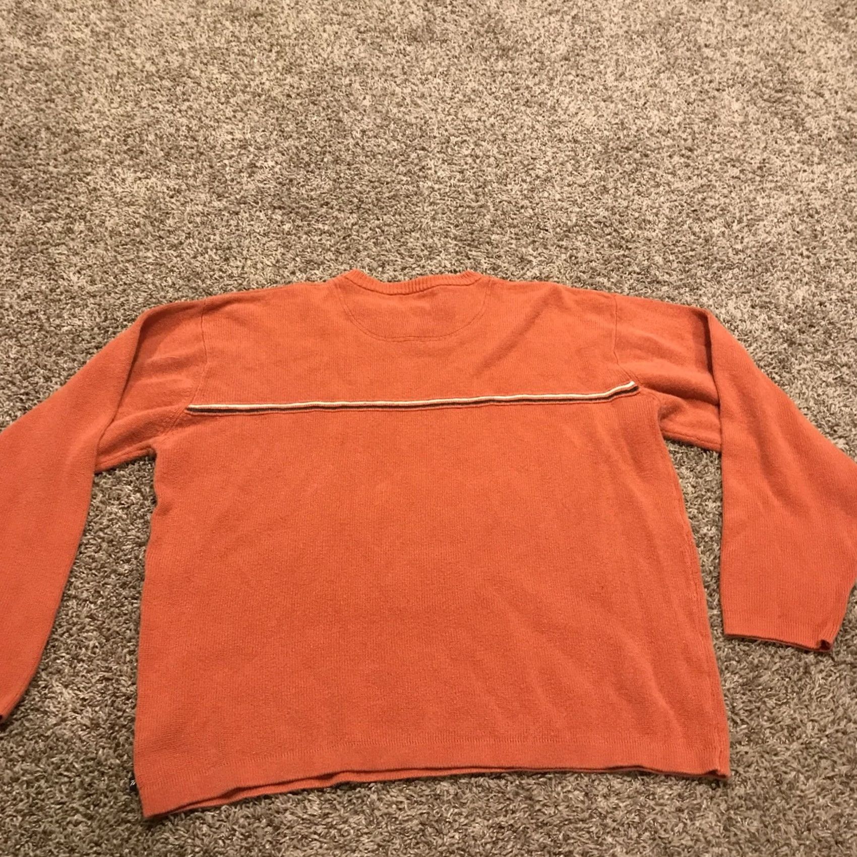 American Eagle Outfitters American Eagle Outfitters Sweater Pullover V-Neck Orange L Ramie Blend Size US L / EU 52-54 / 3 - 3 Thumbnail