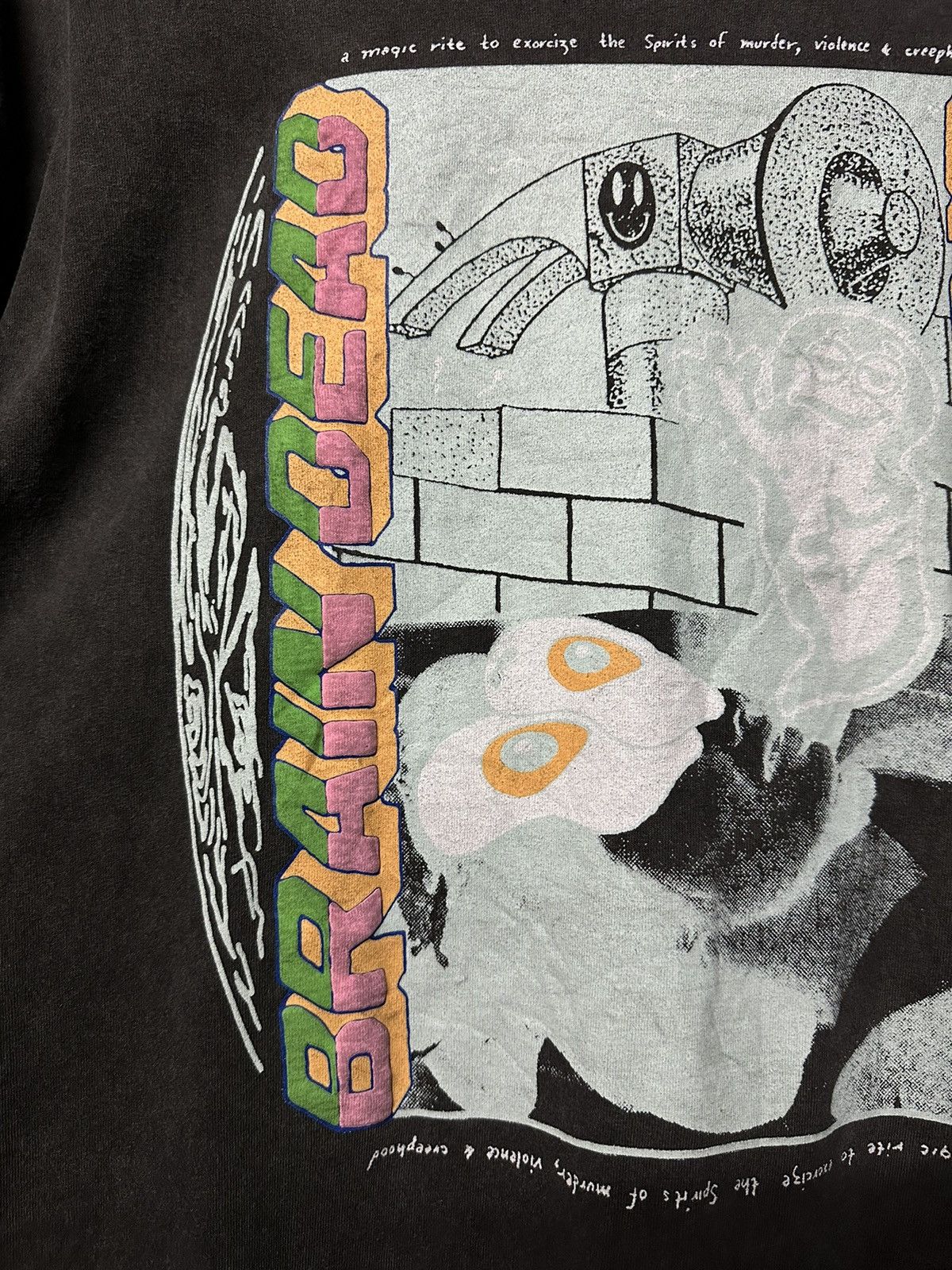 Brain Dead Brain Dead Streetwear Graphic Smiley Hammer Horror Faded Tee Size US XL / EU 56 / 4 - 5 Thumbnail