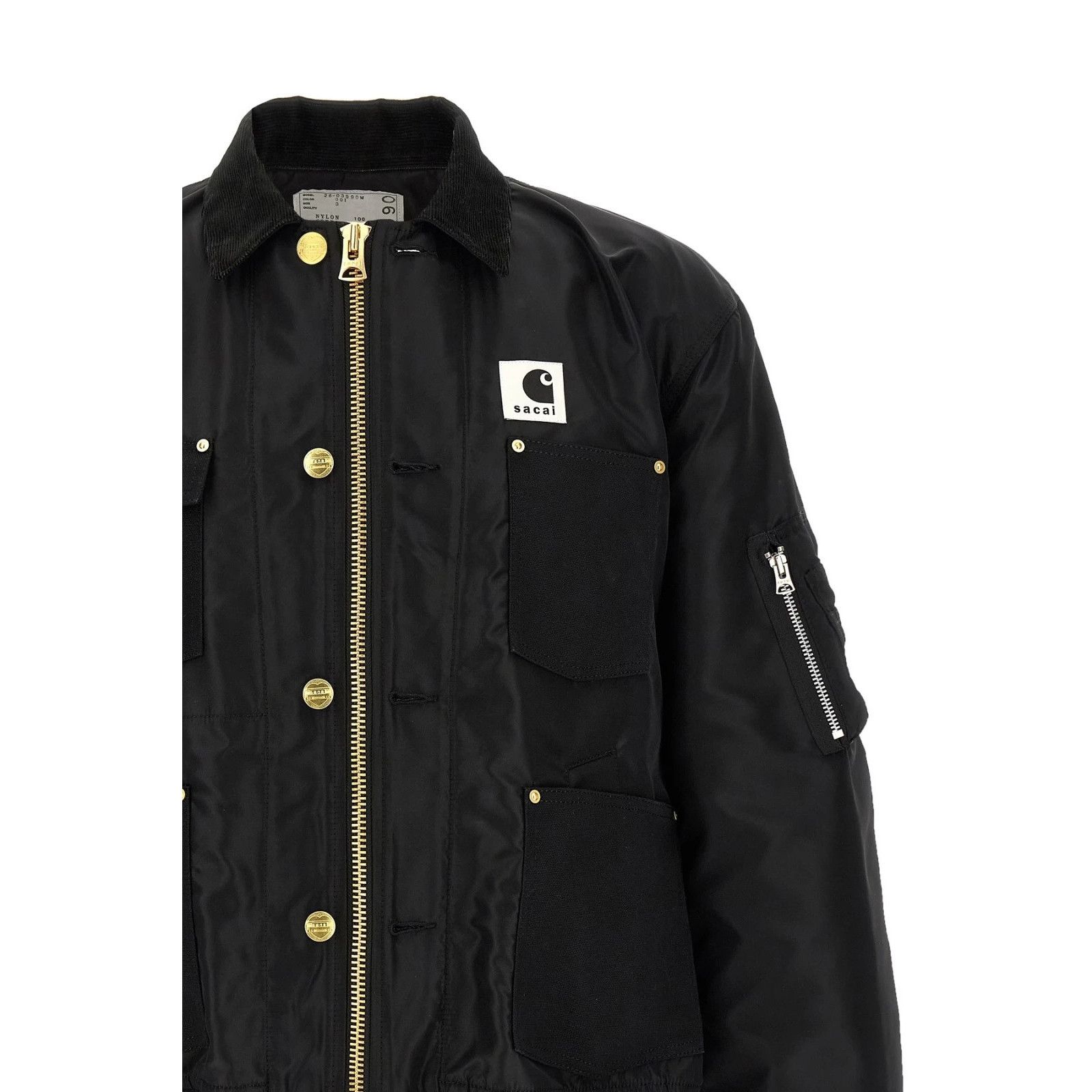 SACAI X Carhartt WIP Duck Black Nylon Jacket New & Authentic
