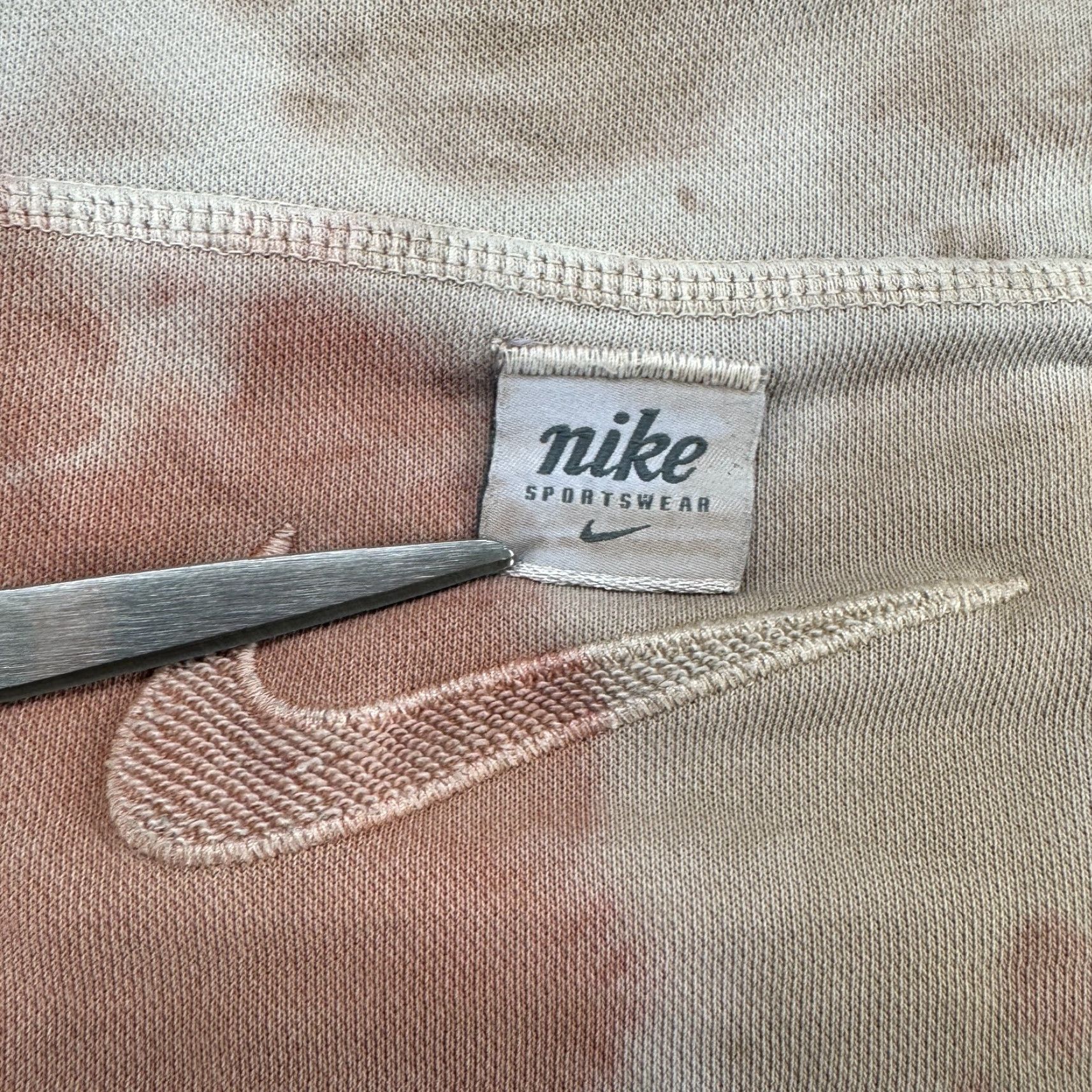 Nike Nike Hoodie Womens S Pullover Tie Activewear Multicolor Pink Beige Tye Dye Overdyed NSW Swoosh Women Size S / US 4 / IT 40 - 4 Thumbnail