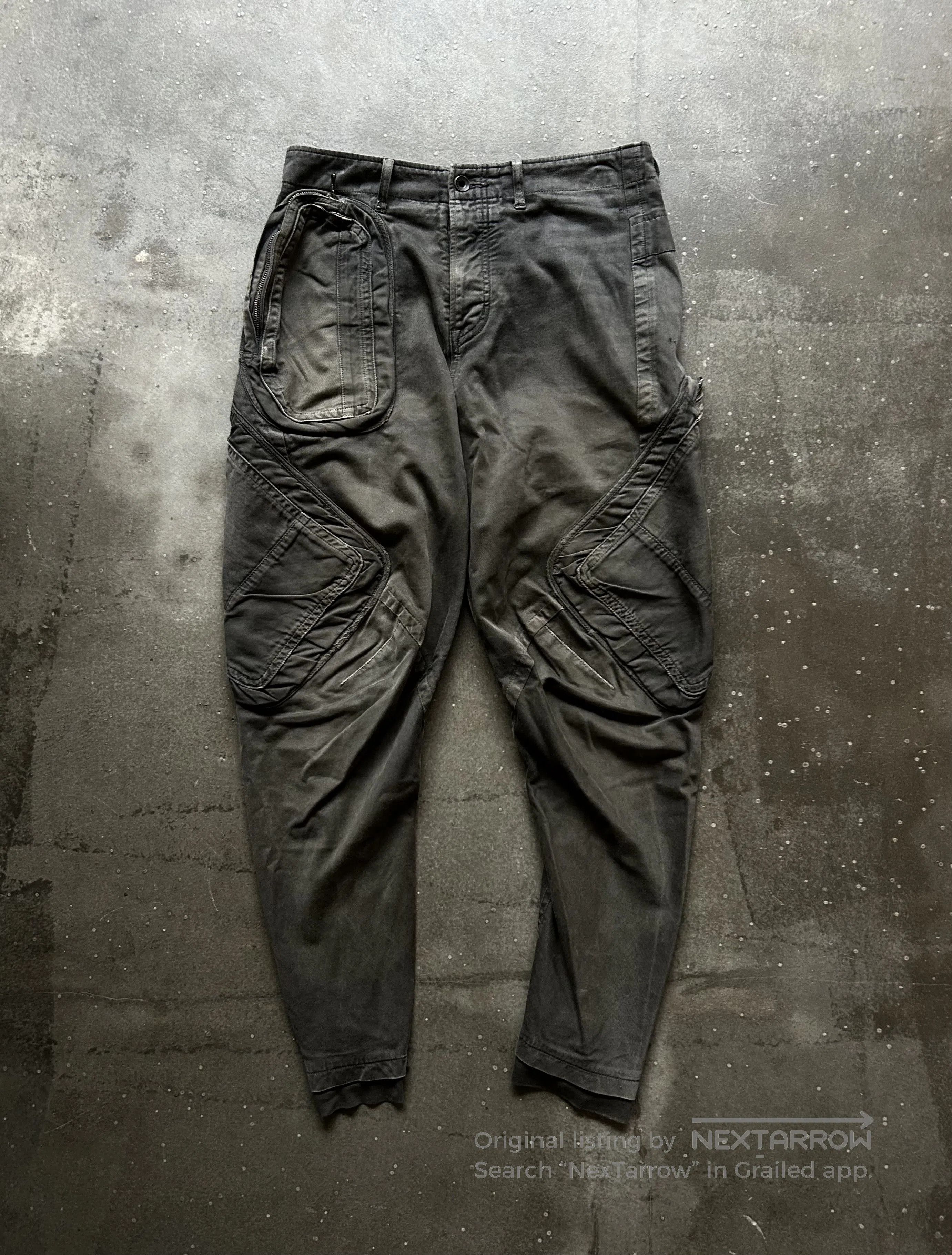 Julius Julius 10s Distressed Curved Cargo Pants. Size US 32 / EU 48 - 1 Thumbnail