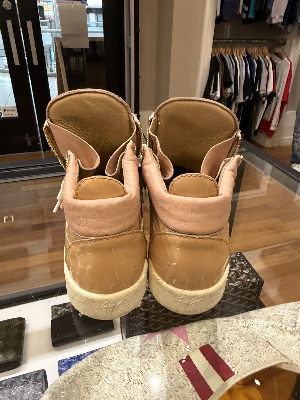 Giuseppe Zanotti Giuseppe Zanotti Patent Leather Zipper Sneaker - Tan Size US 7 / EU 40 - 6 Thumbnail