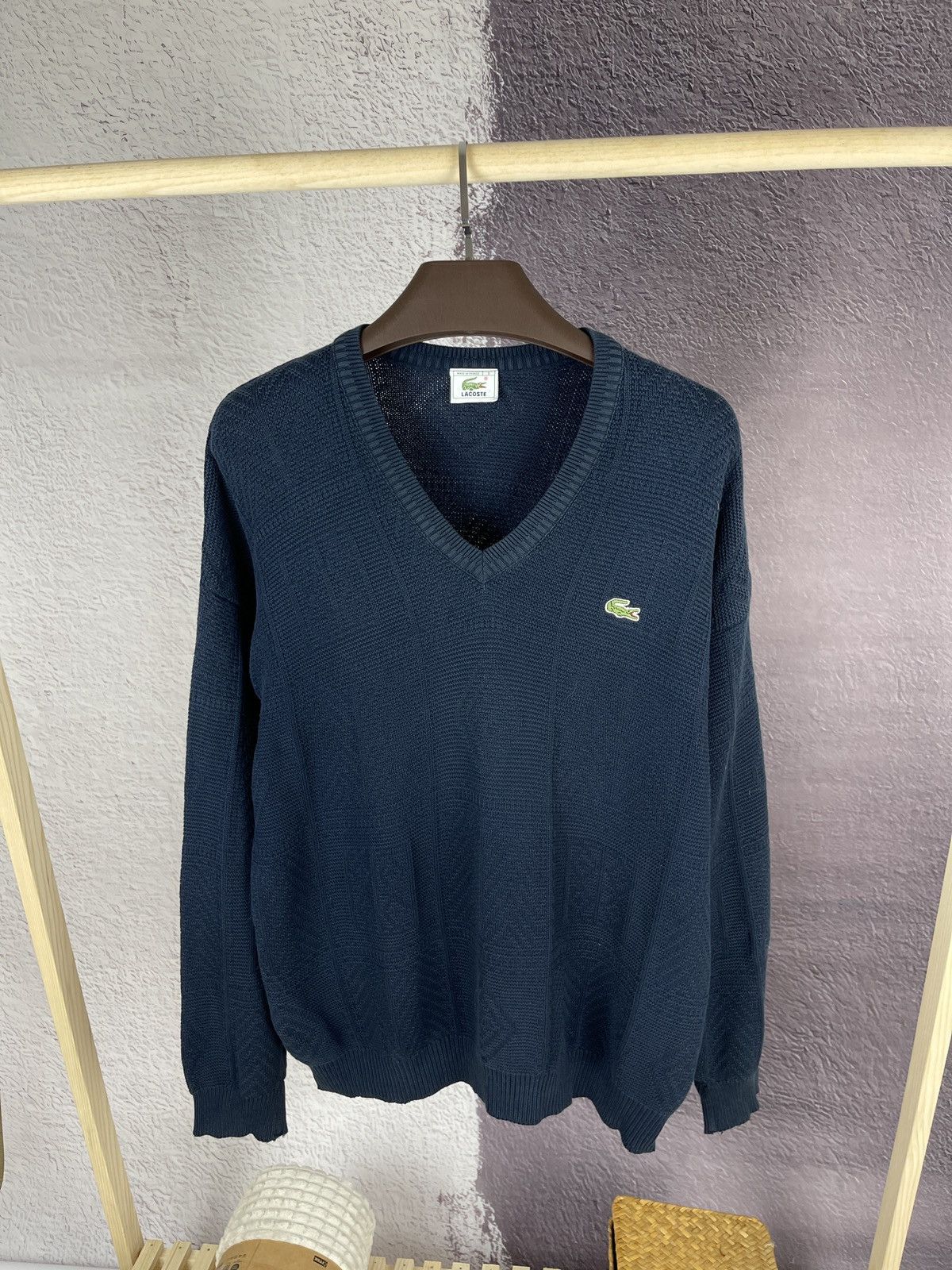 Lacoste Lacoste vintage made in France cotton v neck sweater knit Size US L / EU 52-54 / 3 - 2 Thumbnail