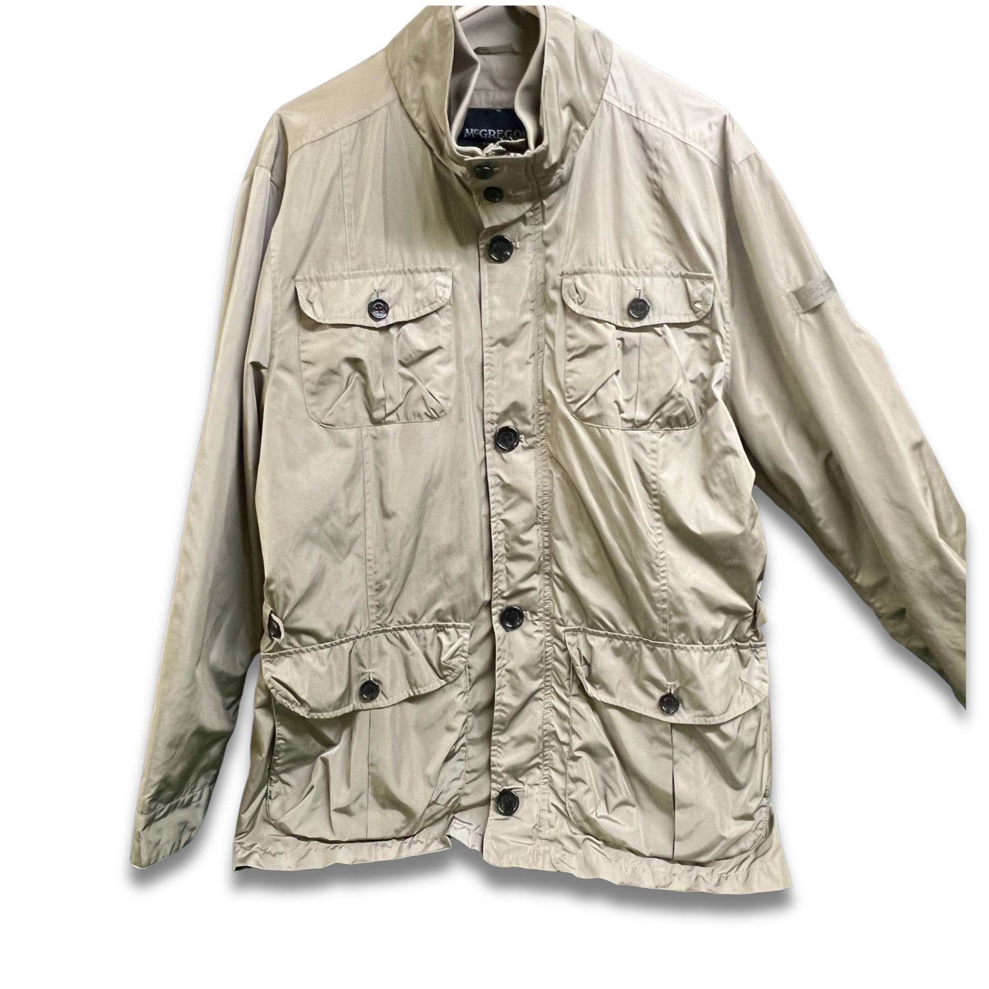 McGregor McGregor Beige Four-Pocket Nylon Jacket With Button Closures Size US L / EU 52-54 / 3 - 2 Thumbnail