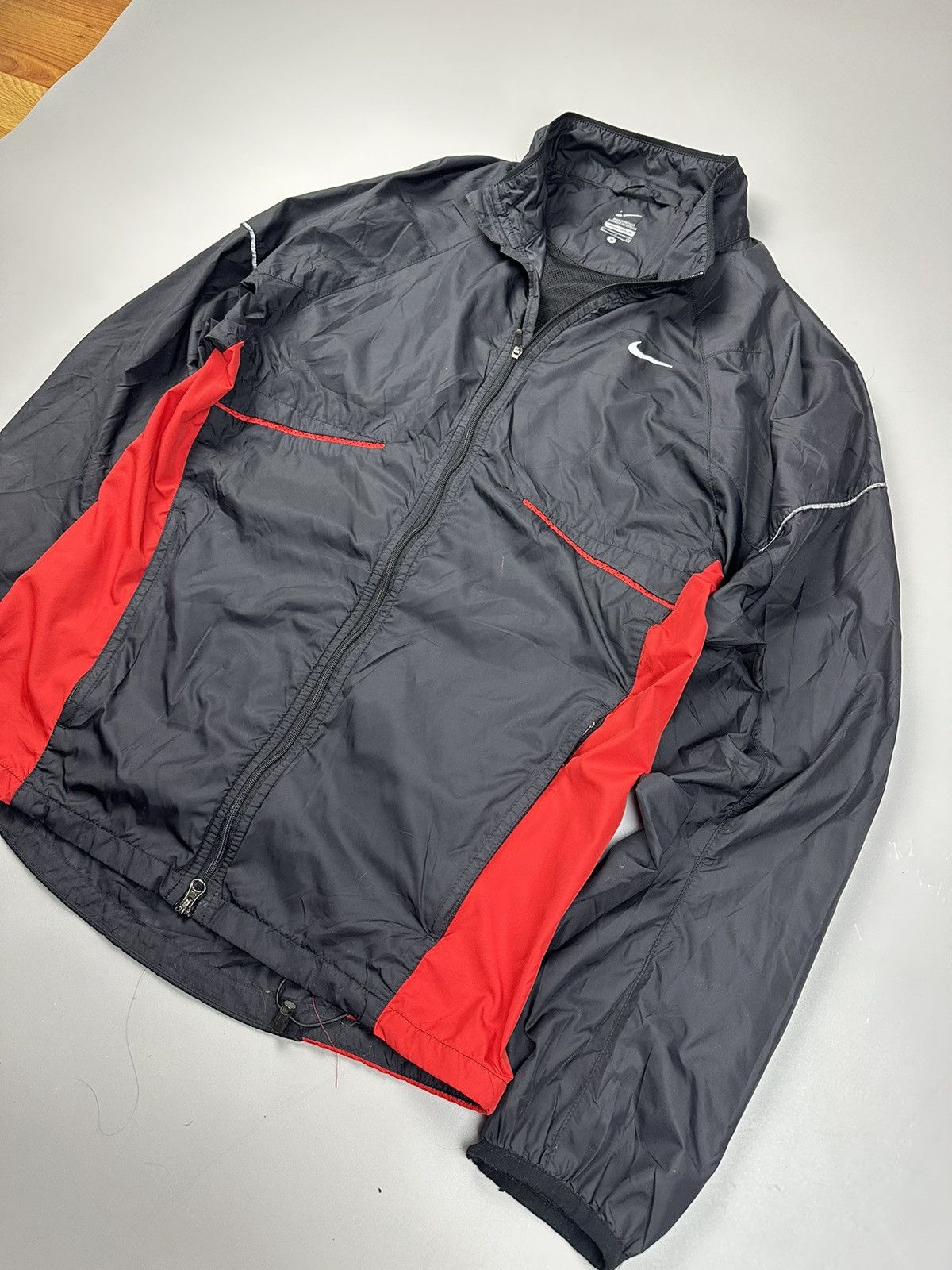 Nike × Vintage Vintage Black Nylon Running Light Jaket Nike Size US M / EU 48-50 / 2 - 2 Thumbnail