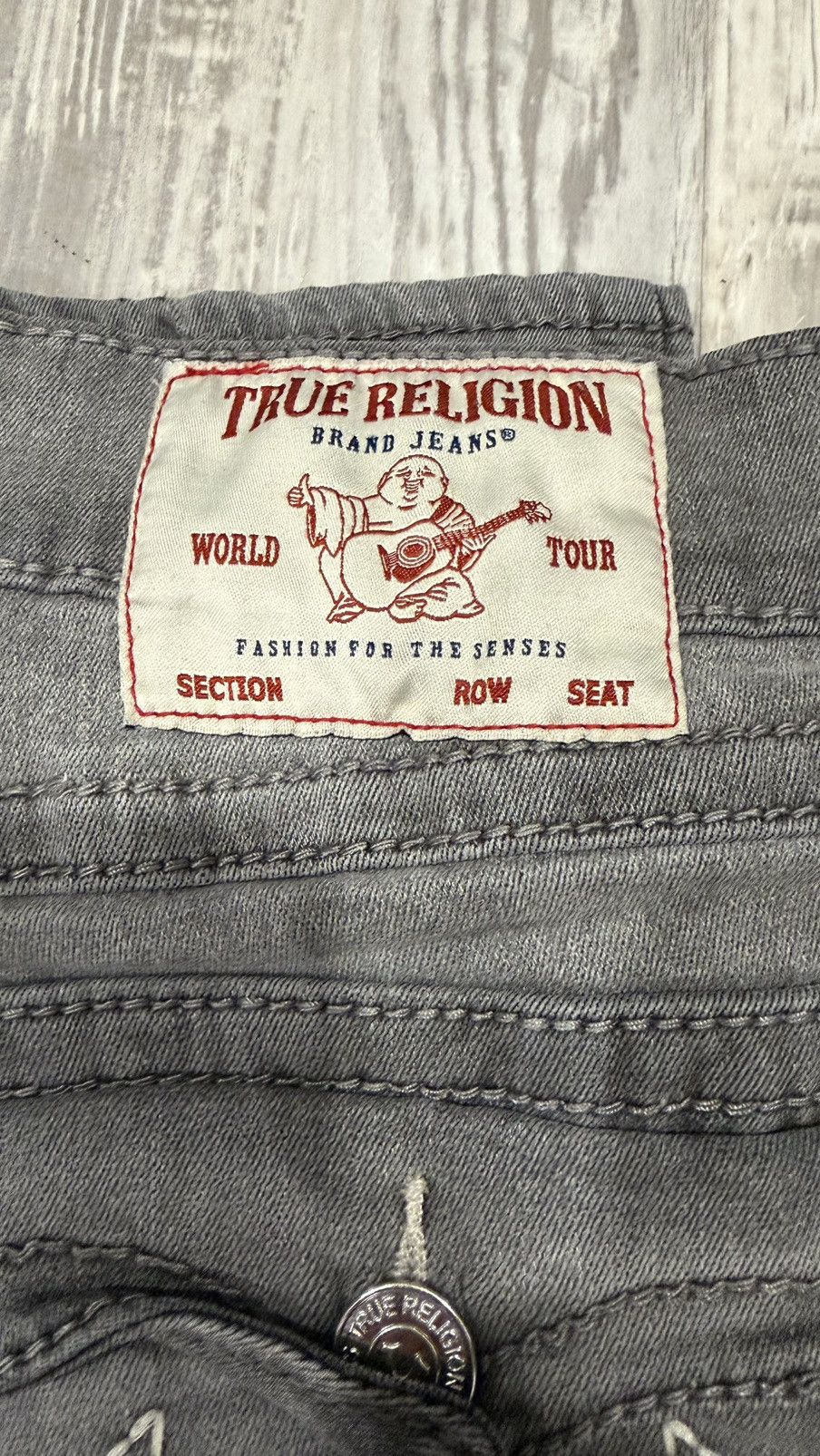 True Religion True Religion Grey Ricky Straight Jeans Size US 34 / EU 50 - 6 Thumbnail