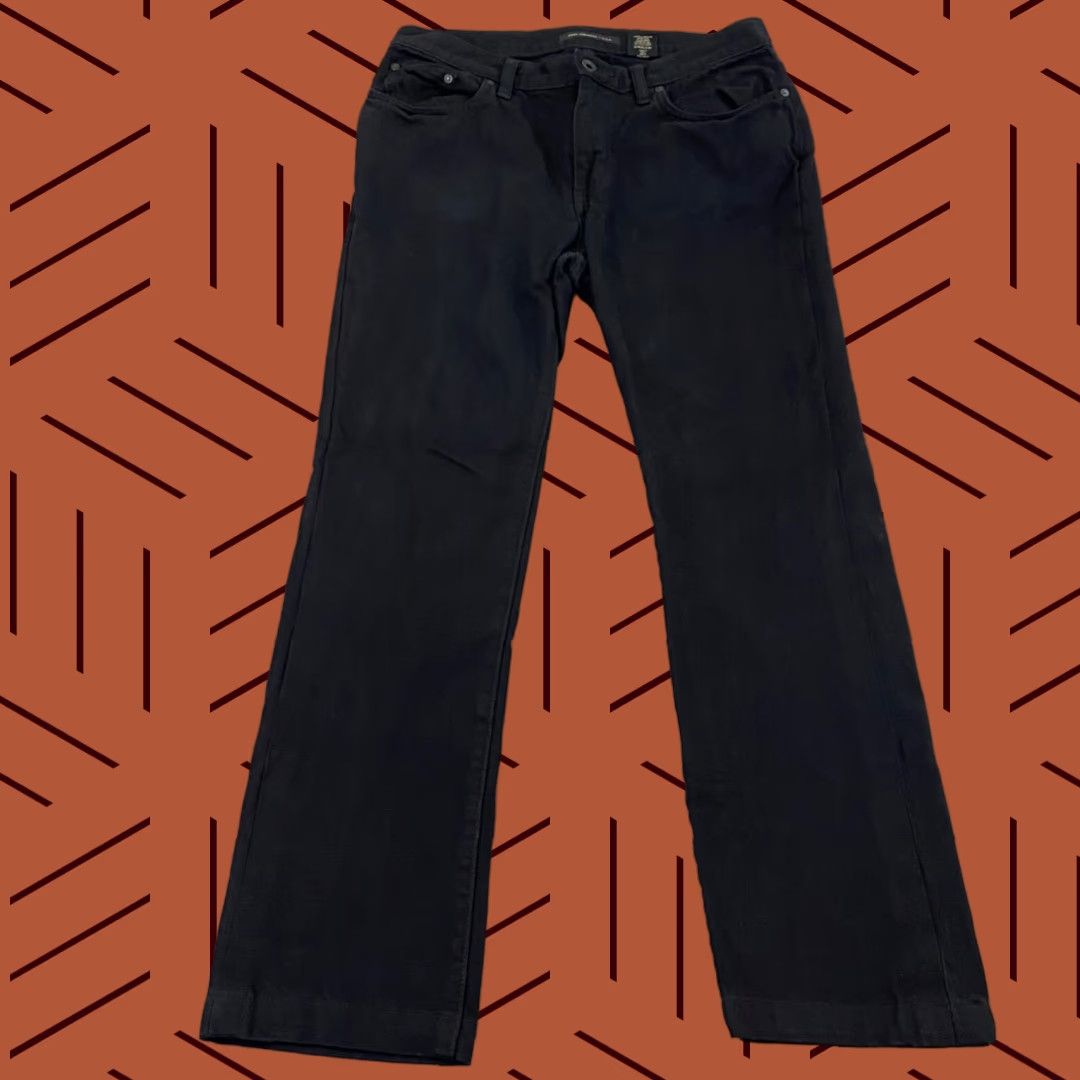 VINTAGE John Varvatos Men's Jeans 31x28 Black Denim Straight Fit Mid Rise 5-Pocket Classic USA