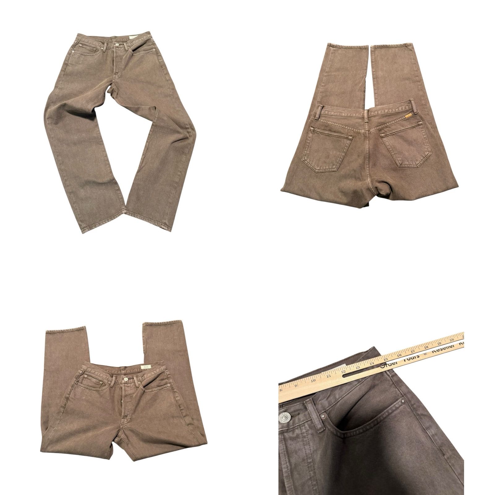 AYR AYR The Normie Mens Jeans 30 x 30 Dusty Khaki Button Fly Straight Made In USA Size US 30 / EU 46 - 9 Thumbnail